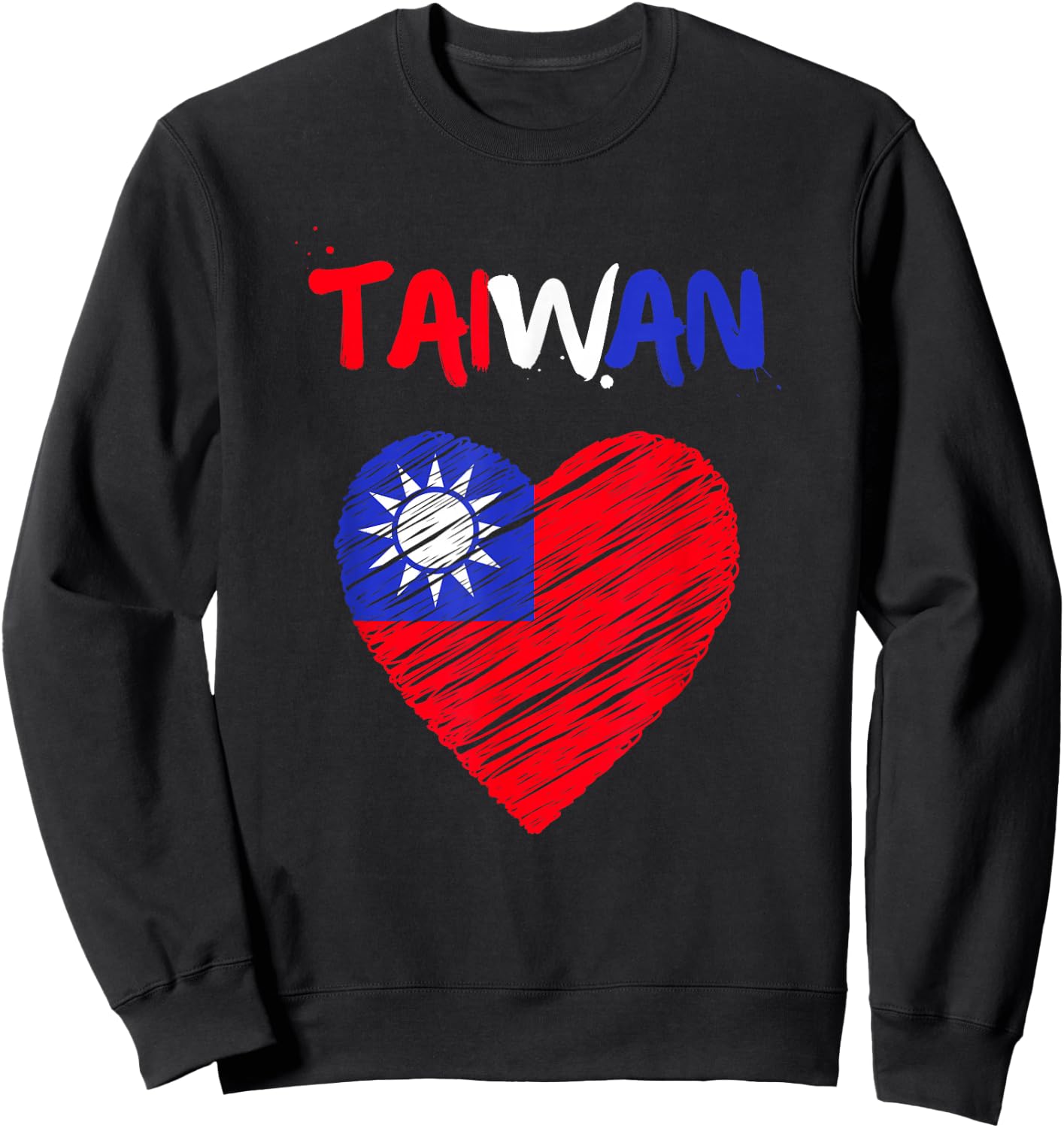 Taiwan Flag Holiday Taiwan Heart Taiwanese Flag Sweatshirt - Sweatshirt | Black