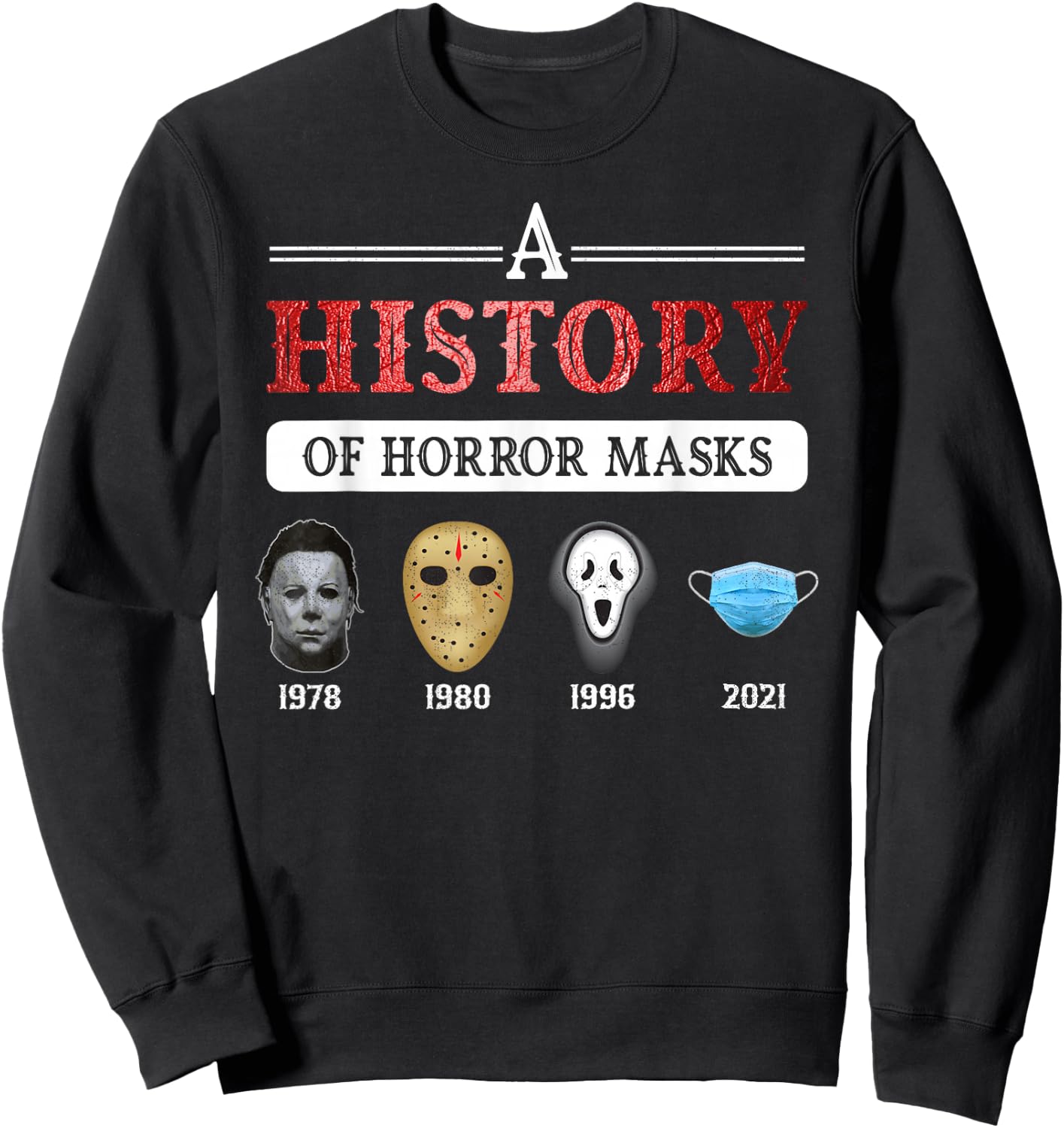 True Crime & Serial Killer A History Of Horror Masks Sweatshirt - Sweatshirt | Black