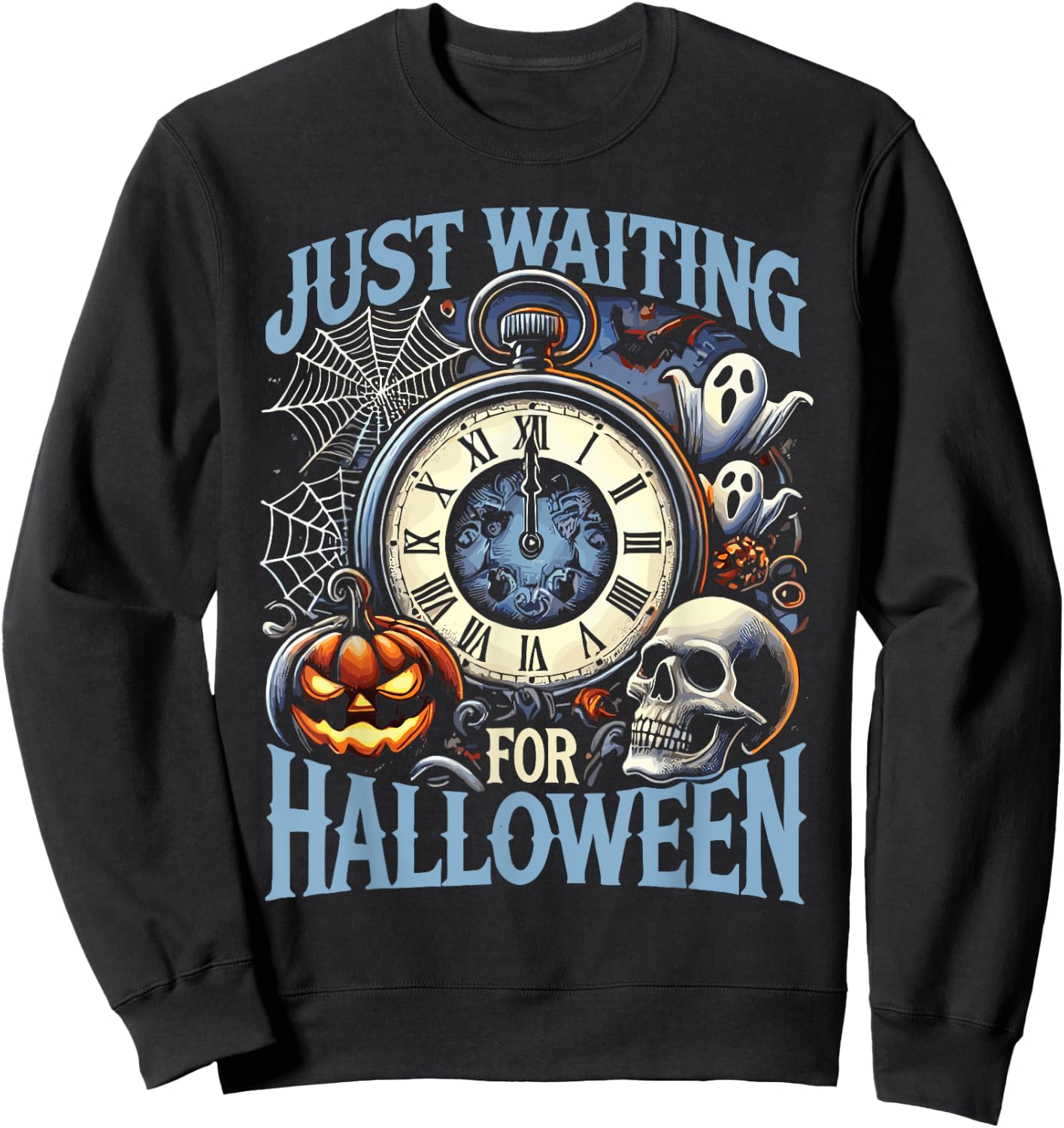 Halloween Summer Just Waiting For Halloween Summerween Sweatshirt - Sweatshirt | Black
