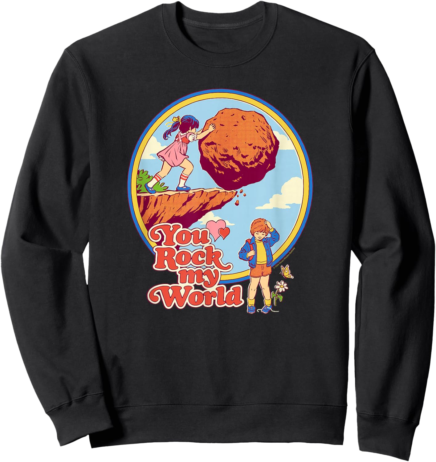 Steven Rhodes You Rock My World Valentine's Day Dark Humor Sweatshirt - Sweatshirt | Black