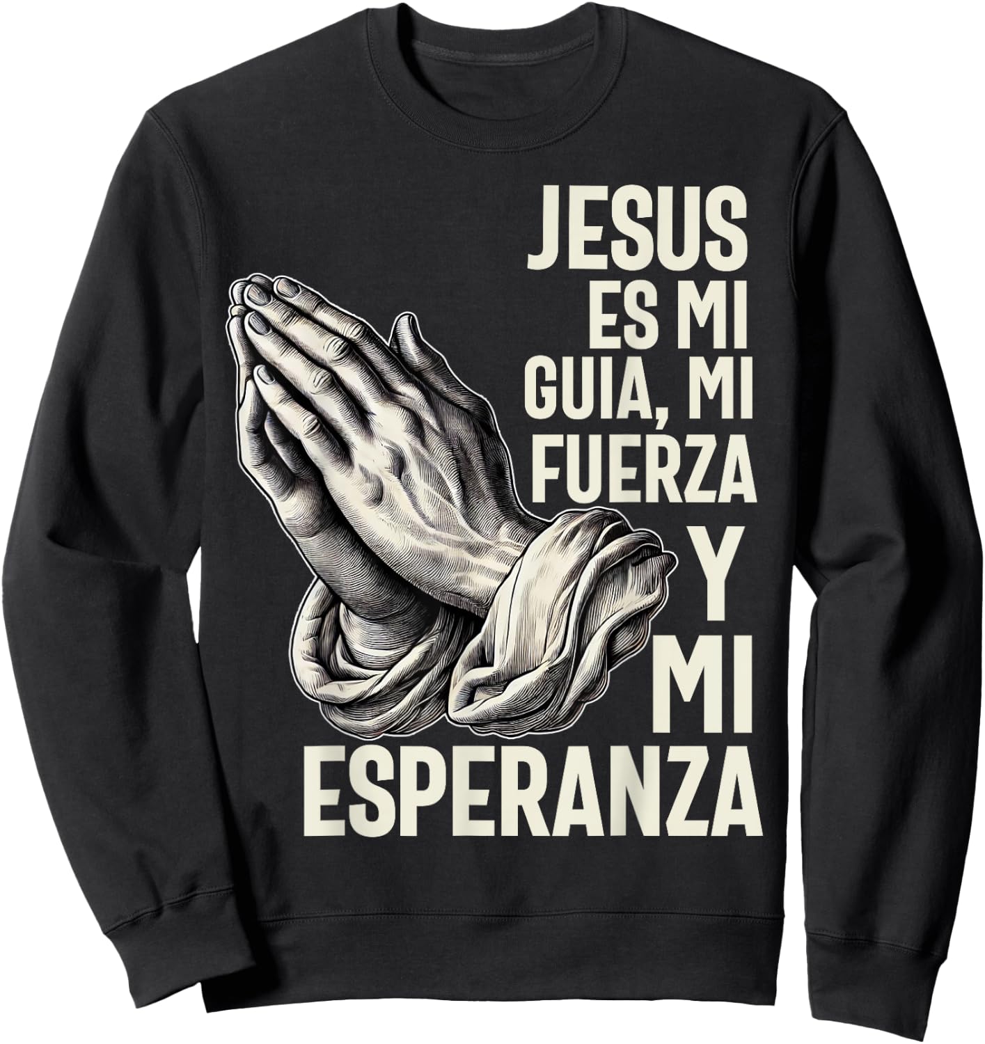 Camiseta cristiana en espanol Hombre Mujer Spanish Christian Sweatshirt - Sweatshirt | Black