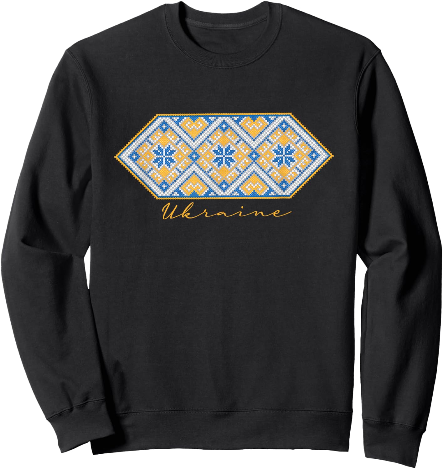 Ukrainian Vyshyvanka Traditional Ornament of Ukraine Sweatshirt - Sweatshirt | Black