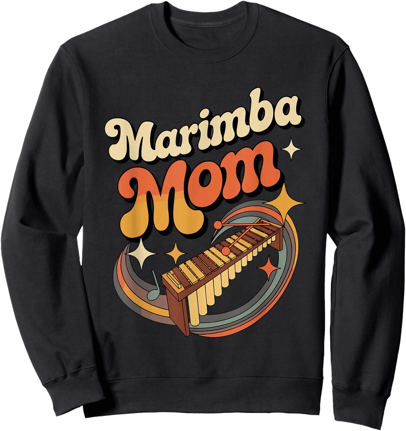 Marimba Mom Retro Percussion Band Music Sweatshirt - Sweatshirt | Black