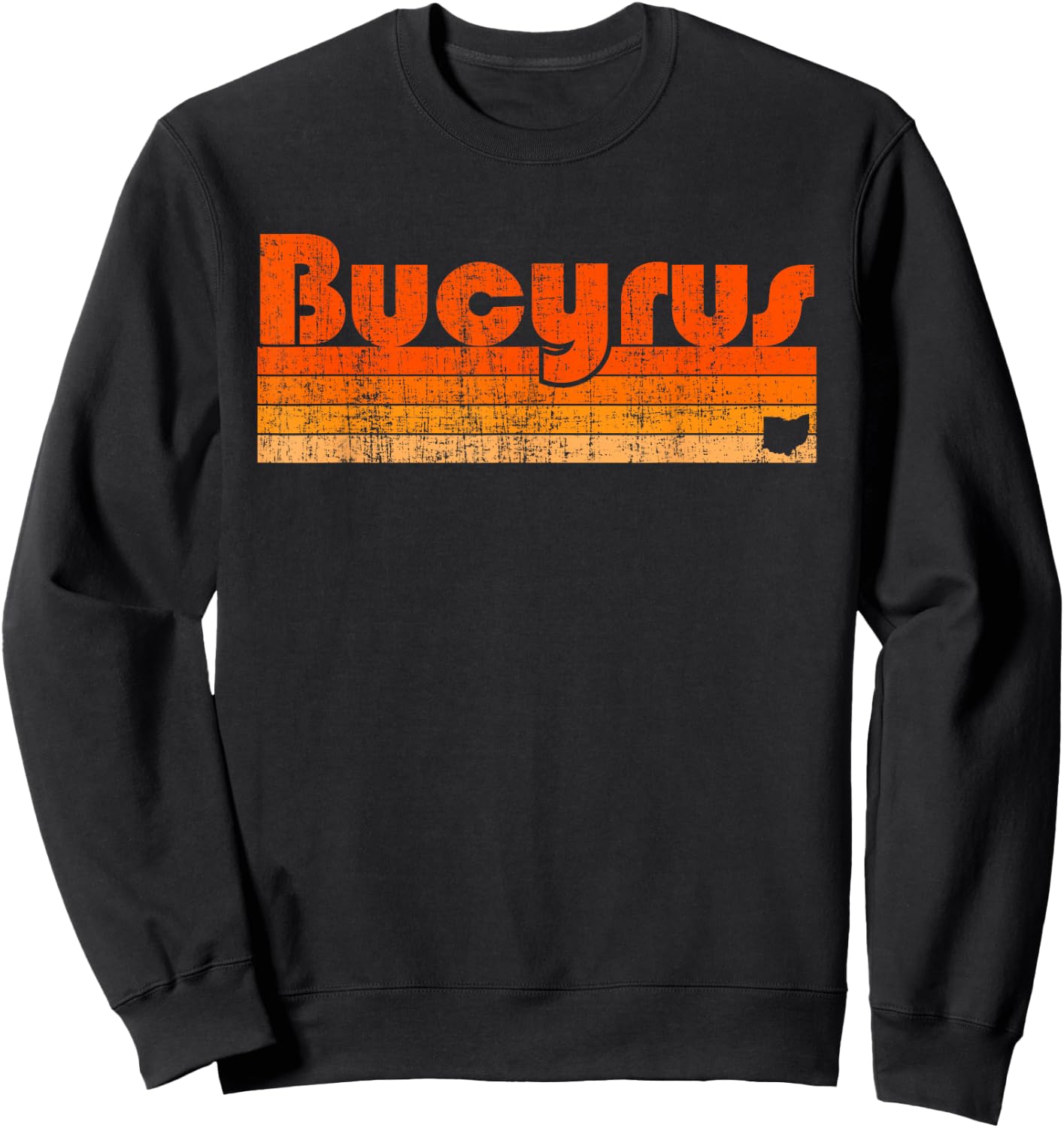 Bucyrus Ohio Retro 80s Style Sweatshirt - Sweatshirt | Black