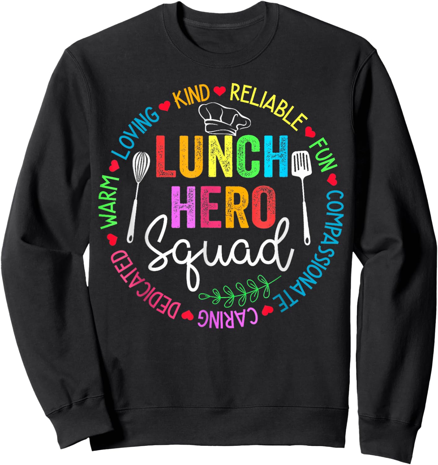 Lunch Hero Squad Funny Lunch Lady School Cafeteria Worker Sweatshirt - Sweatshirt | Black