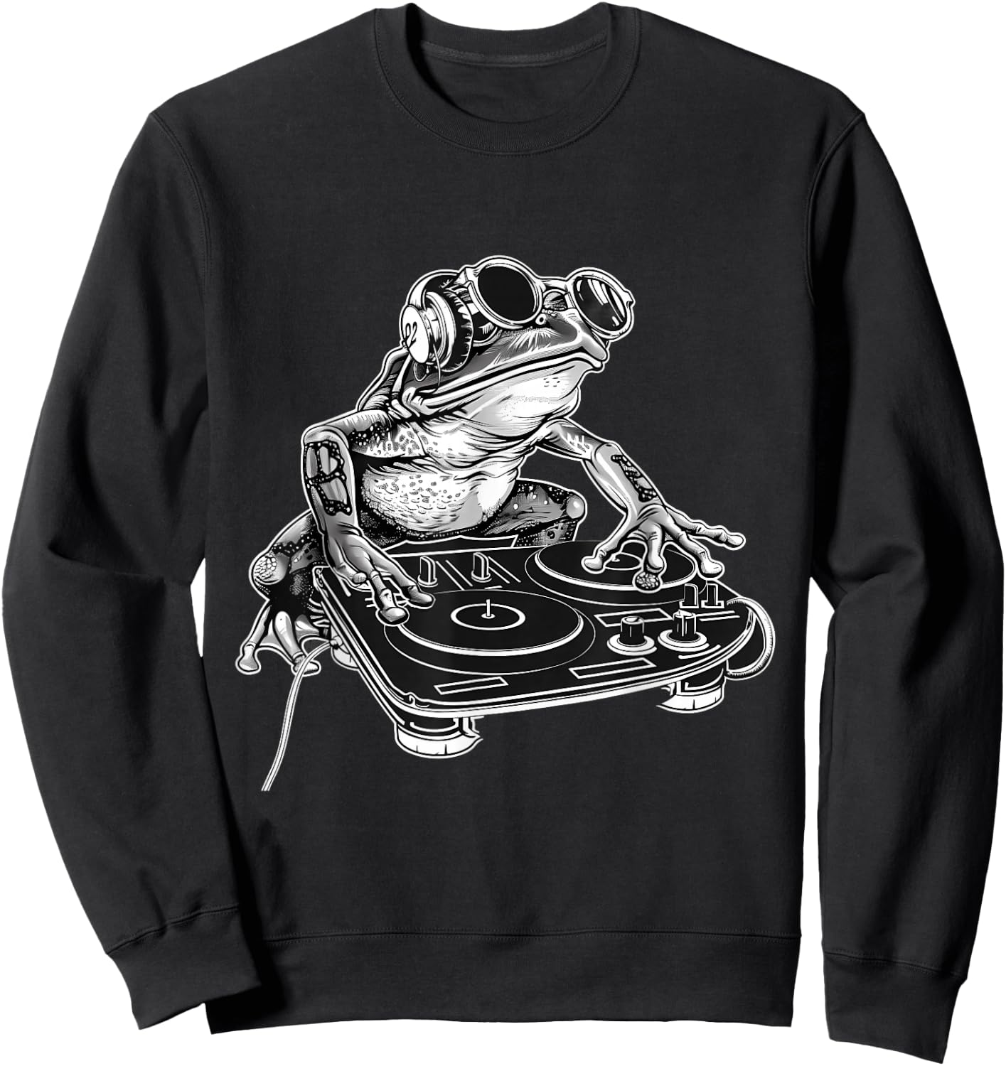 Frog Music DJ Music Producer Turntable DJ Frog Beatmaker Sweatshirt - Sweatshirt | Black