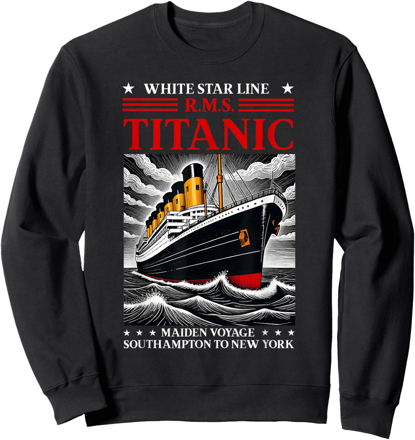 Titanic White Star Line RMS Ship Boat Stuff Boys Kids Men Sweatshirt - Sweatshirt | Black
