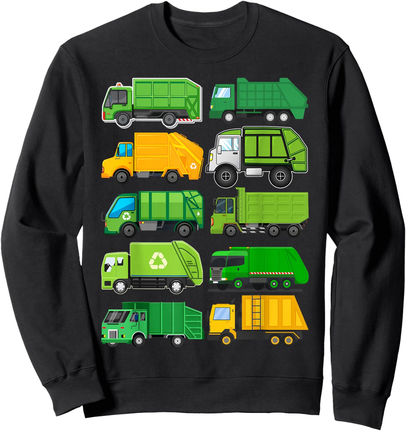 Recycling Trash Garbage Truck Kids Birthday Gifts Earth Day Sweatshirt - Sweatshirt | Black