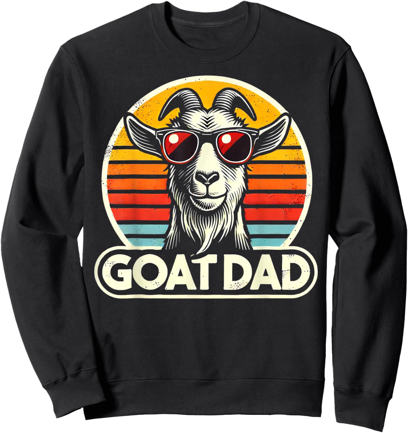 Retro Vintage Goat Dad Best Goat Daddy Funny Father's Day Sweatshirt - Sweatshirt | Black