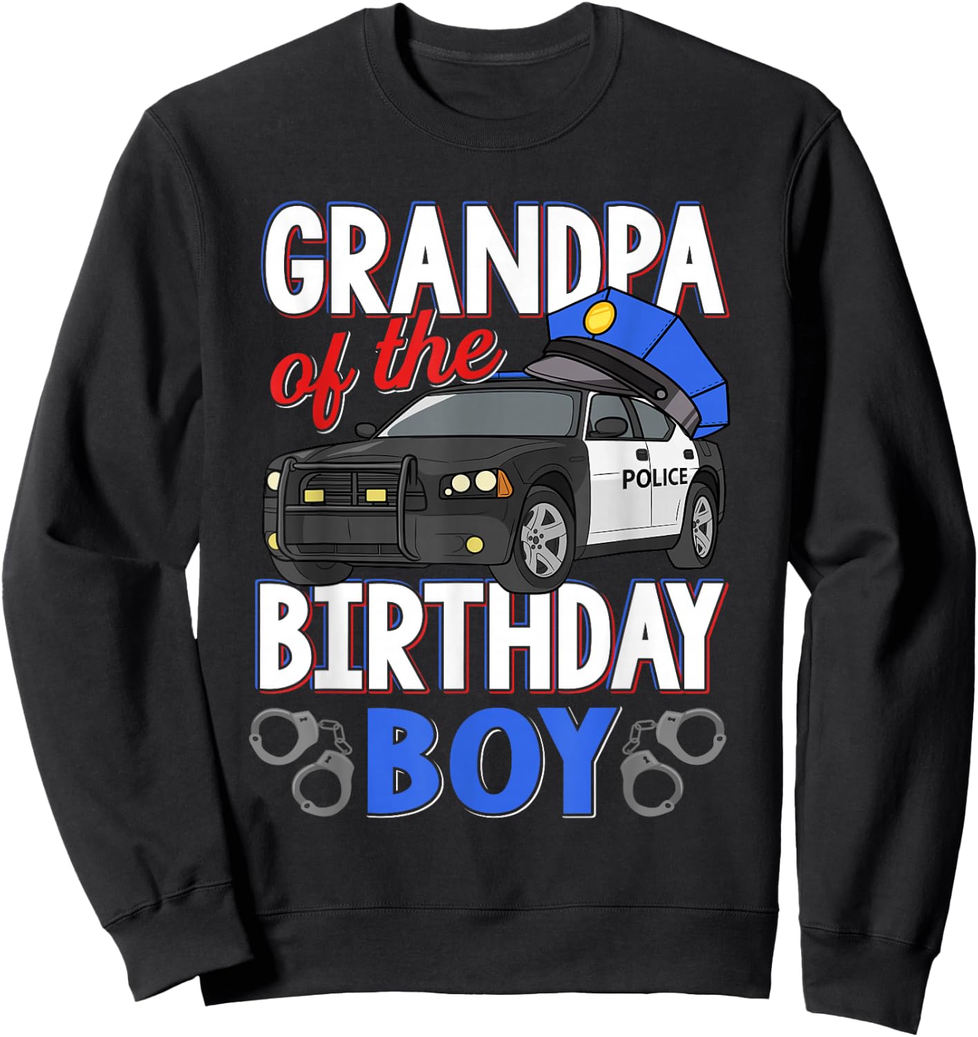Grandpa Of The Birthday Boy Policeman Officer Party Sweatshirt - Sweatshirt | Black