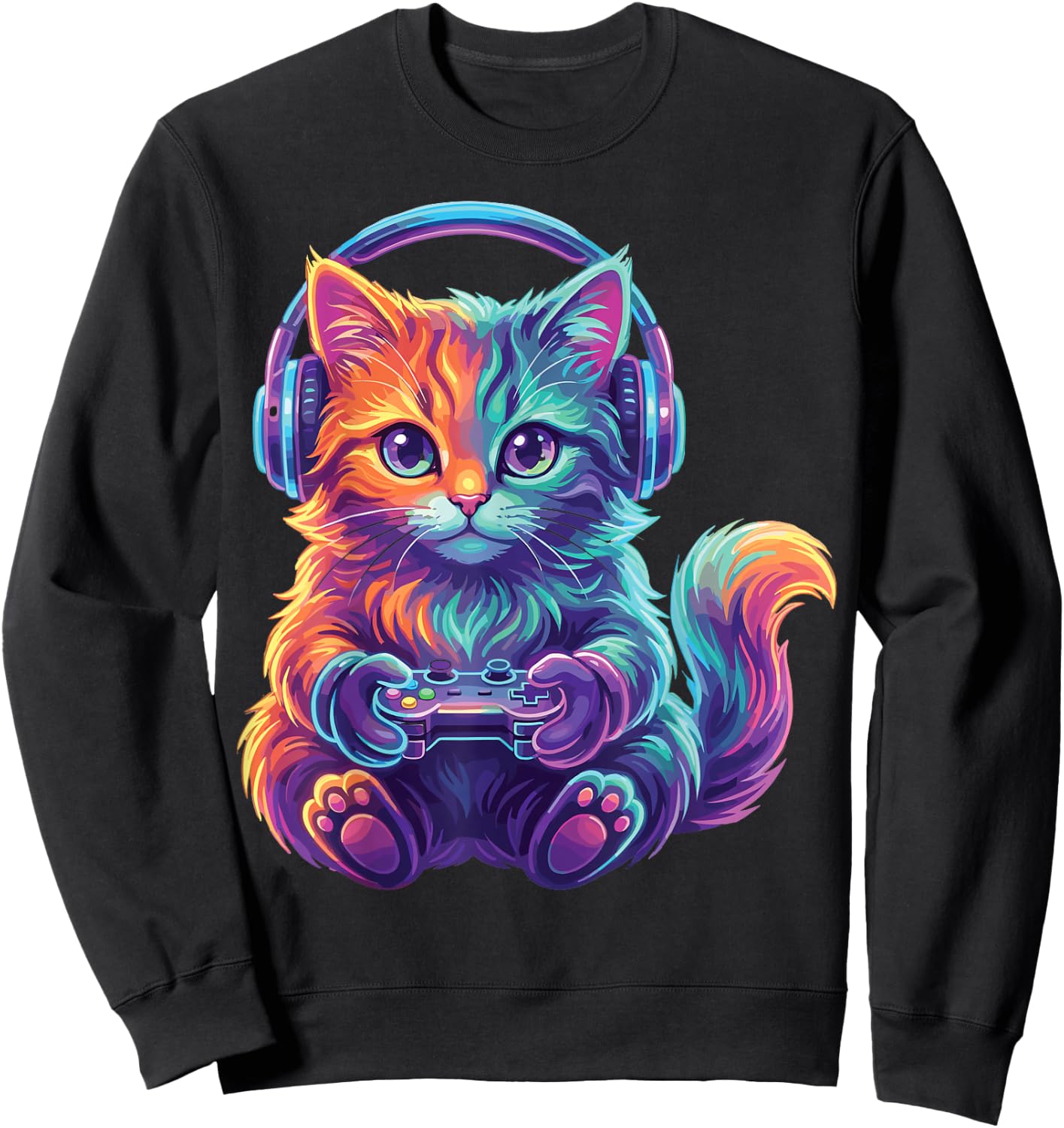 Funny Gaming Video Game Cat Boys Teen Men Girls Sweatshirt - Sweatshirt | Black