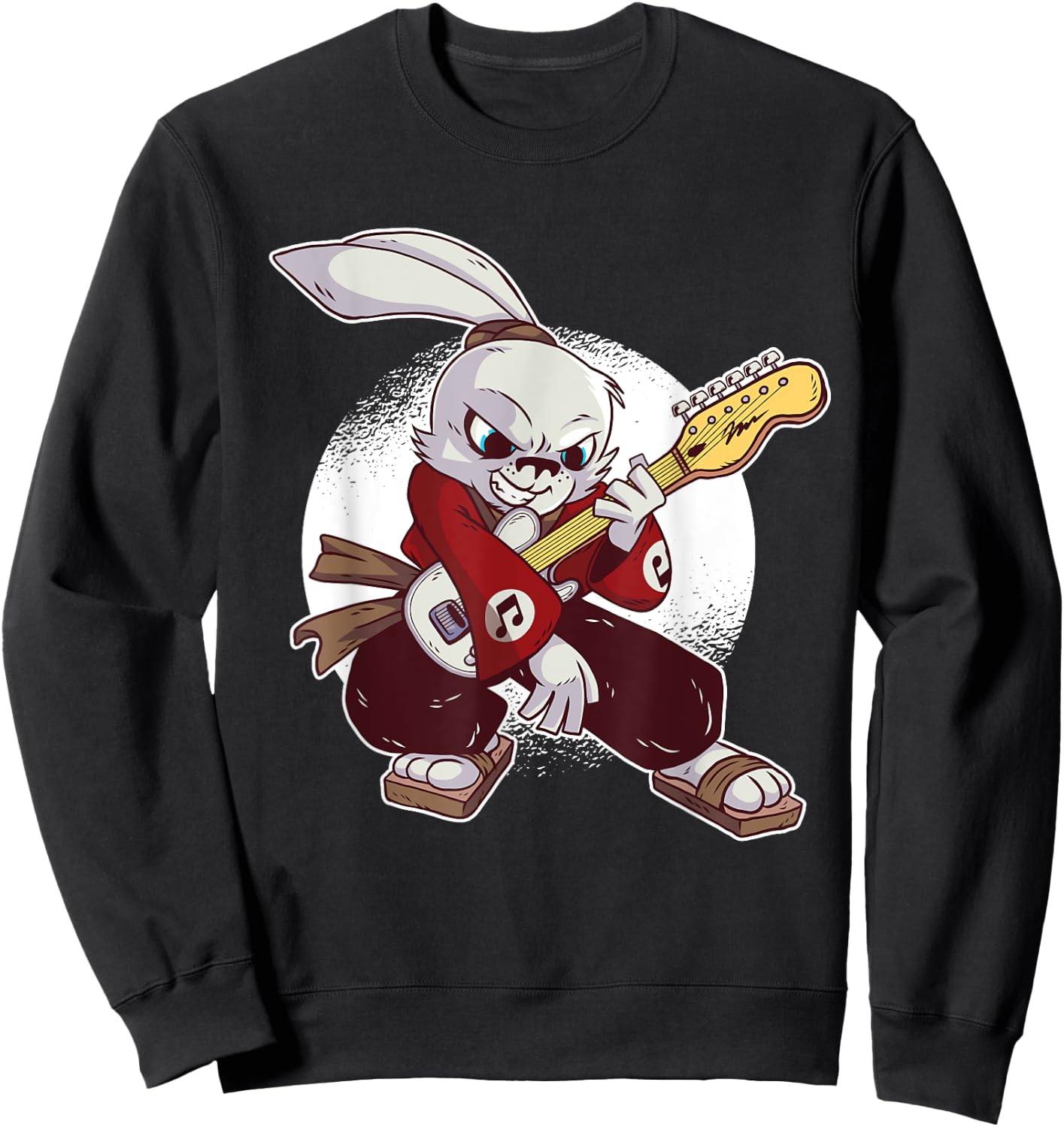 Rabbit Bunny Guitarist Guitar Music Musician Sweatshirt - Sweatshirt | Black