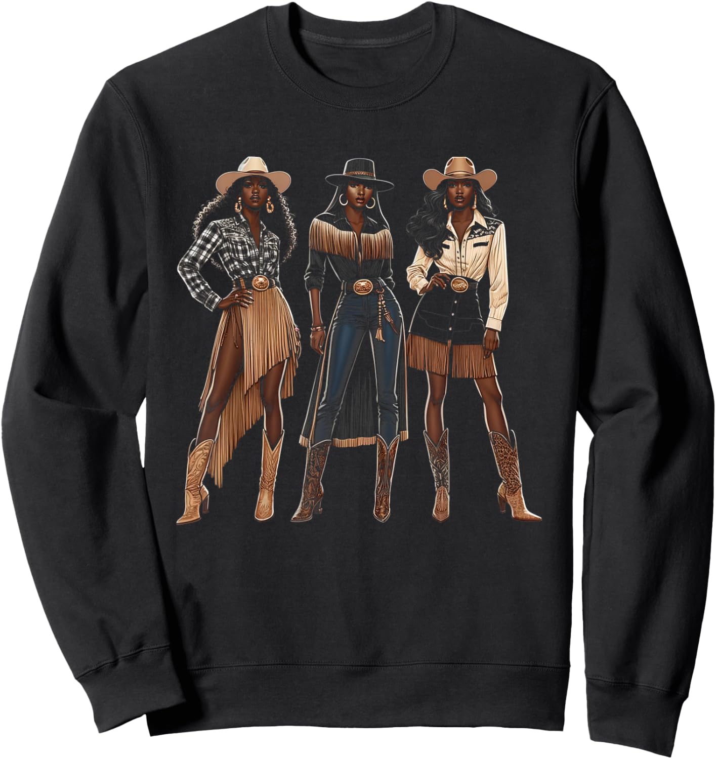 Black Cowgirl Western Rodeo Melanin Black History Texas Sweatshirt - Sweatshirt | Black