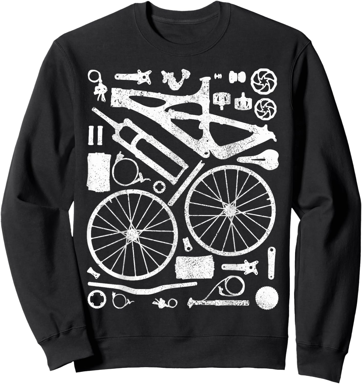Mountain Bike Parts MTB Bicycle Cycling Downhill Biker Sweatshirt - Sweatshirt | Black