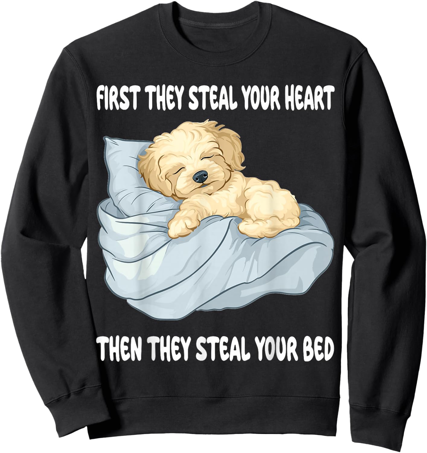 Maltipoo Sleeping Pajamas Nightgown Sweatshirt - Sweatshirt | Black