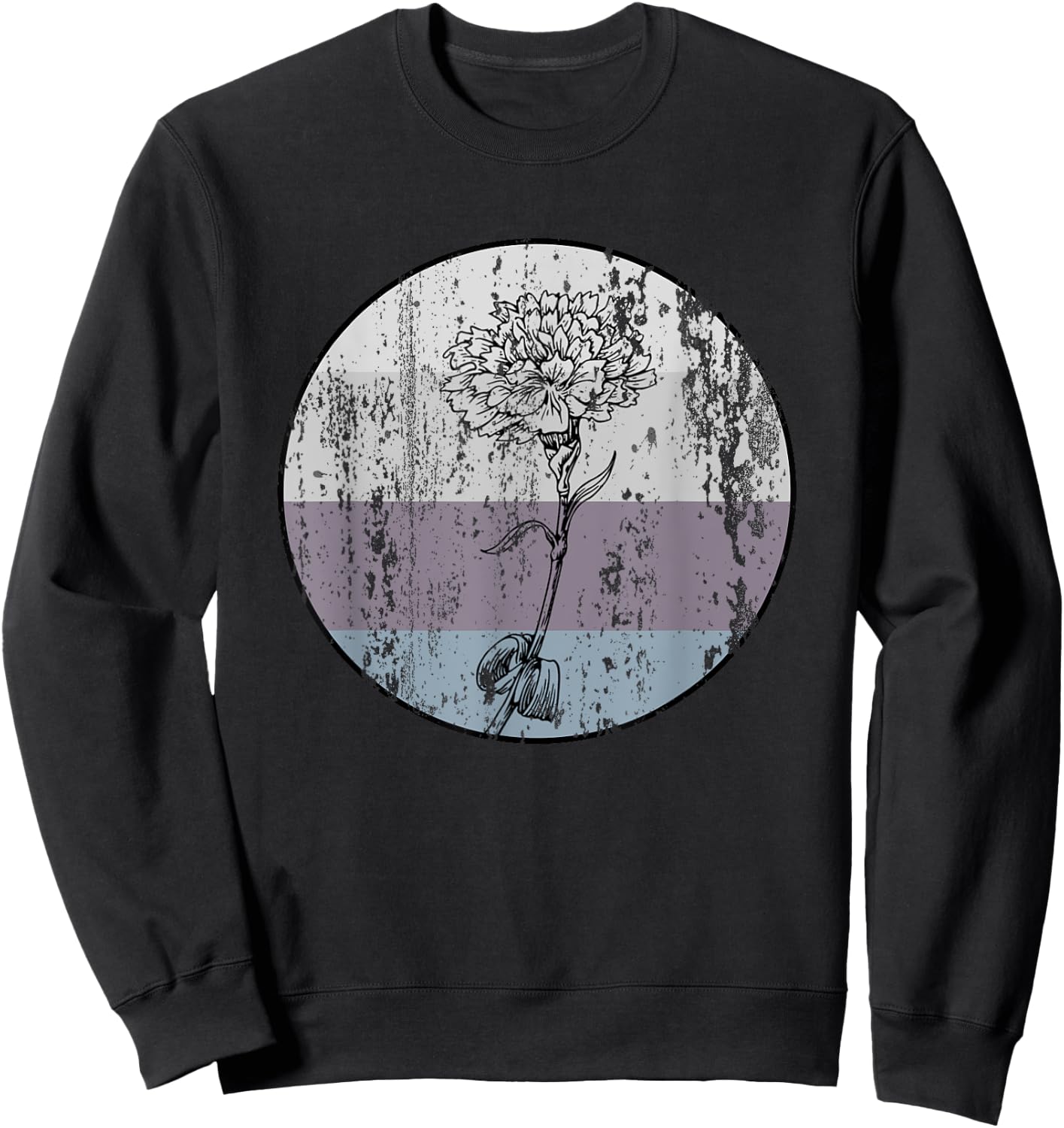 Carnation Flower Shirt Vintage Nature Lover Earth Day Gift Sweatshirt - Sweatshirt | Black