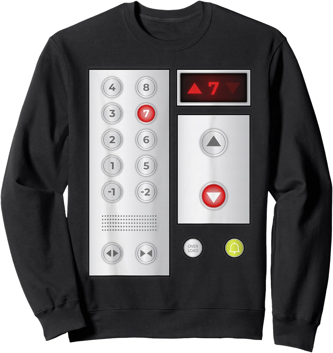 Cool Elevator Buttons Art Men Women Lift Halloween Costume Sweatshirt - Sweatshirt | Black