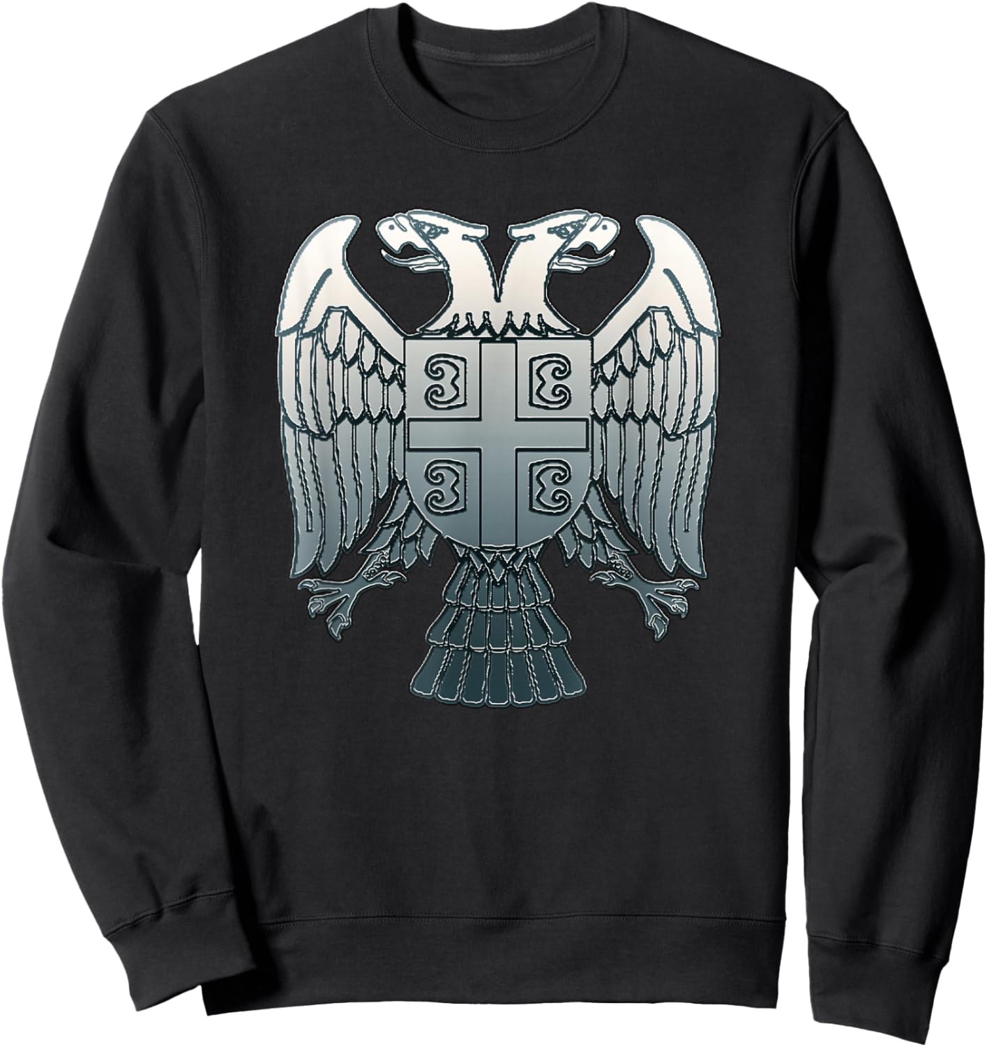 Serbian Double Headed Eagle Emblem - Serbia Coat of Arms Sweatshirt - Sweatshirt | Black