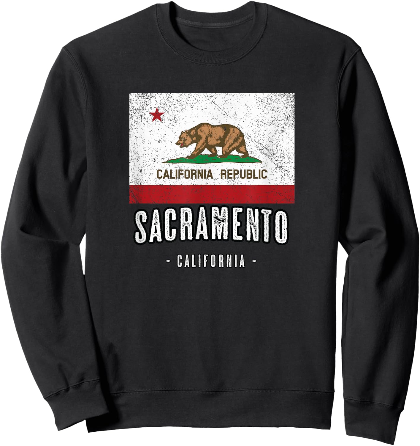 SACRAMENTO California | City CA USA, California Flag Sweatshirt - Sweatshirt | Black