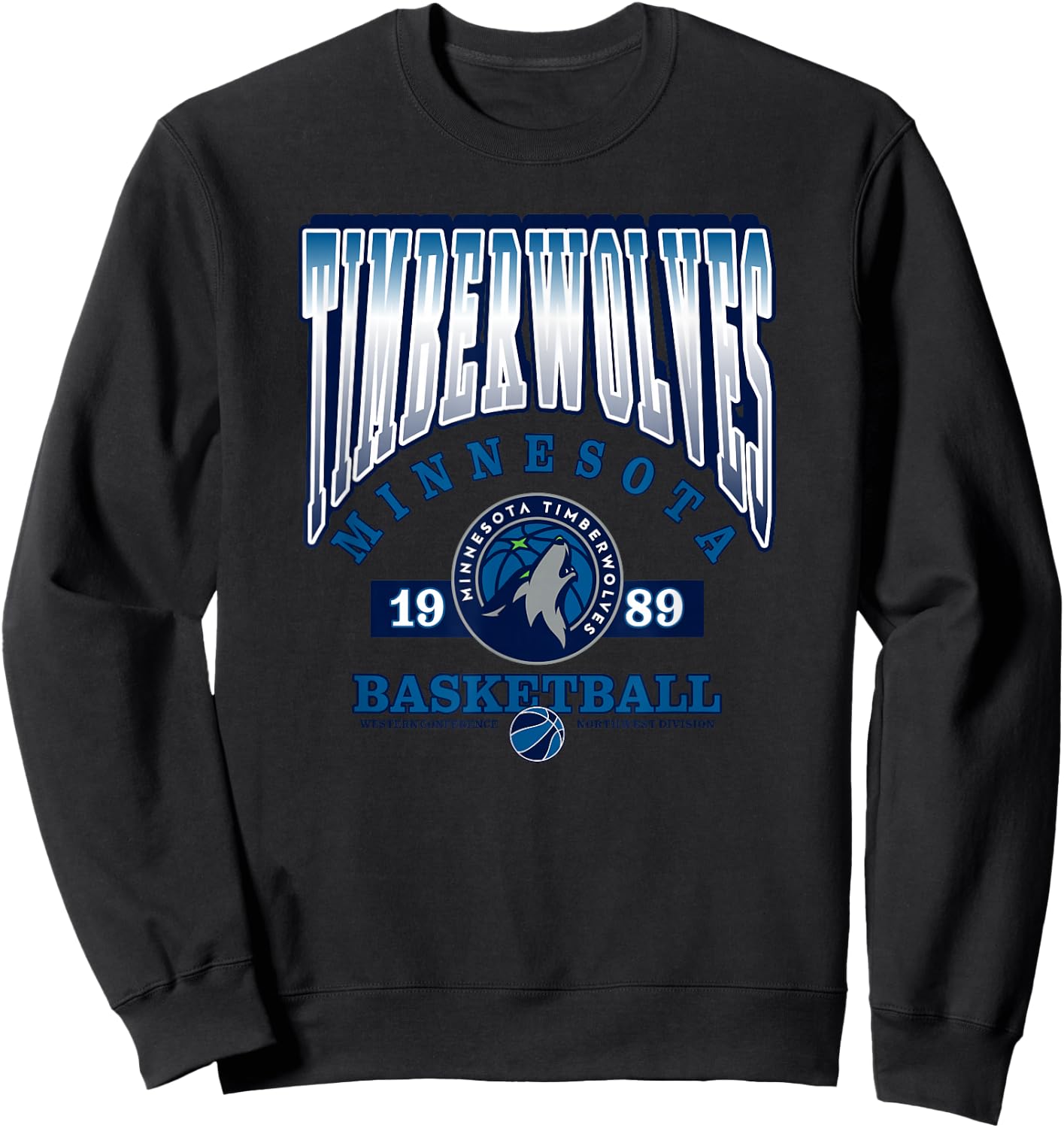Minnesota Timberwolves NBA Homecourt Advantage - Black, -Adults, Small, Short Sleeve, Polyester, , Classic Fit, Letter Print Sweatshirt - Sweatshirt | Black