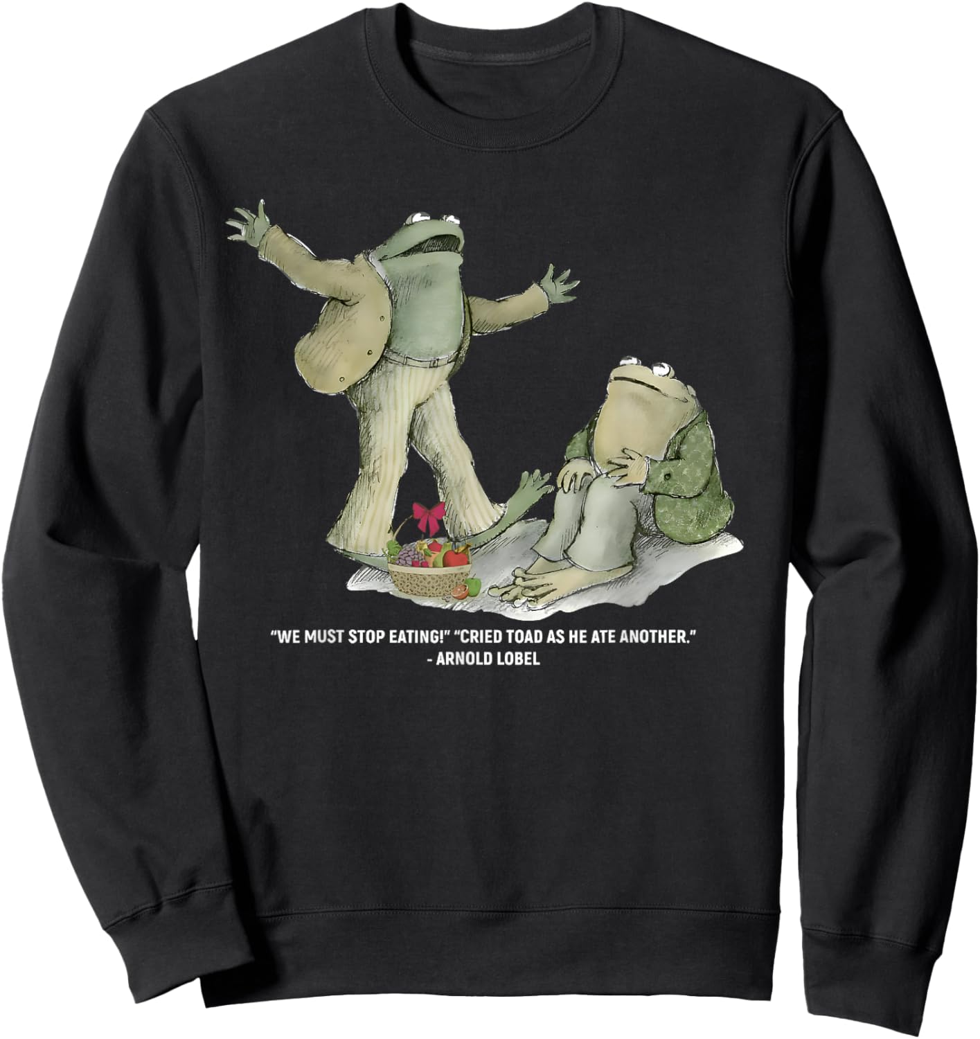 We Must Stop Eating Frog Funny Meme Retro Men Women Sweatshirt - Sweatshirt | Black