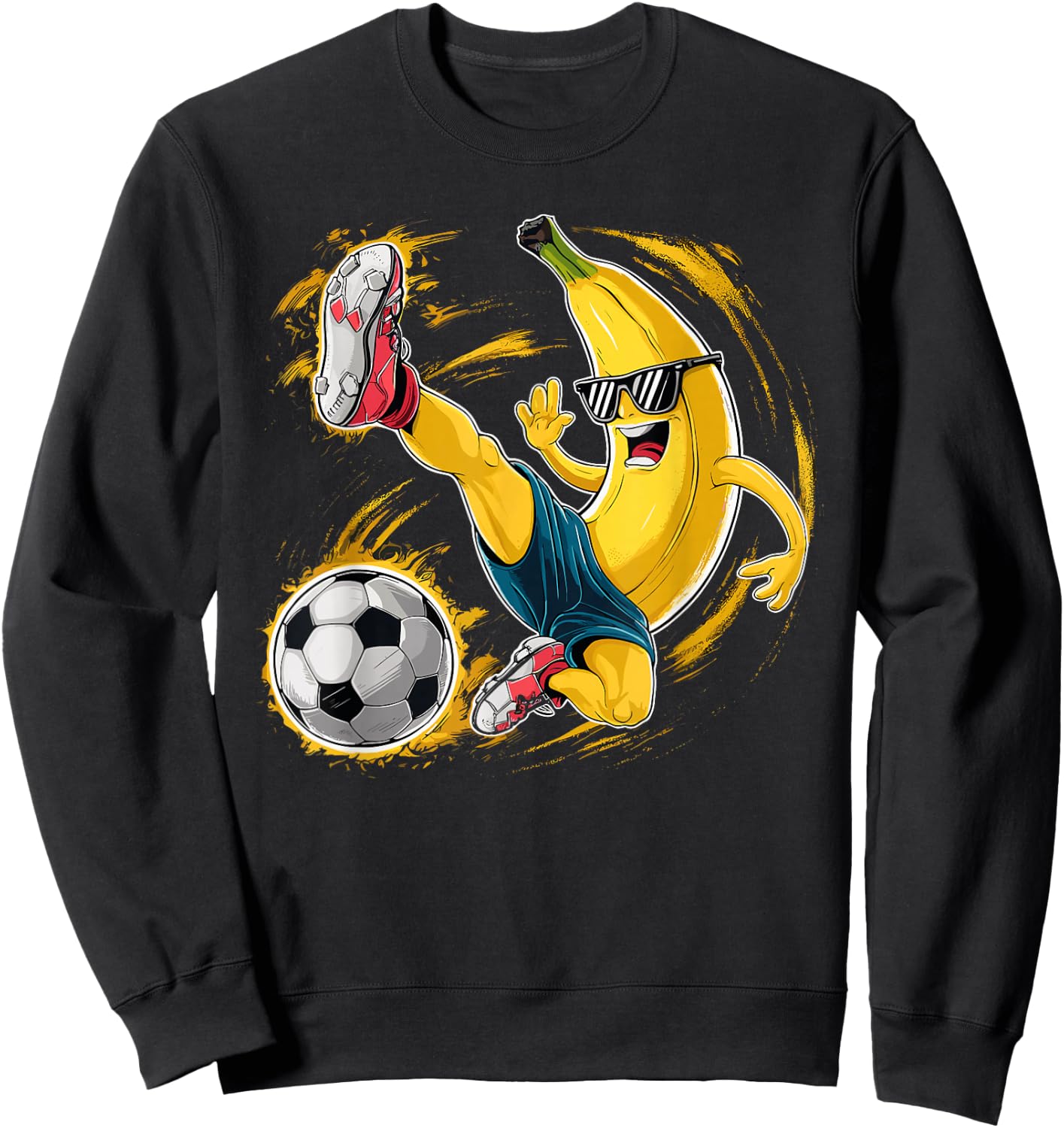 Sport Banana Football Player Fruit Cute Banana Soccer Player Sweatshirt - Sweatshirt | Black