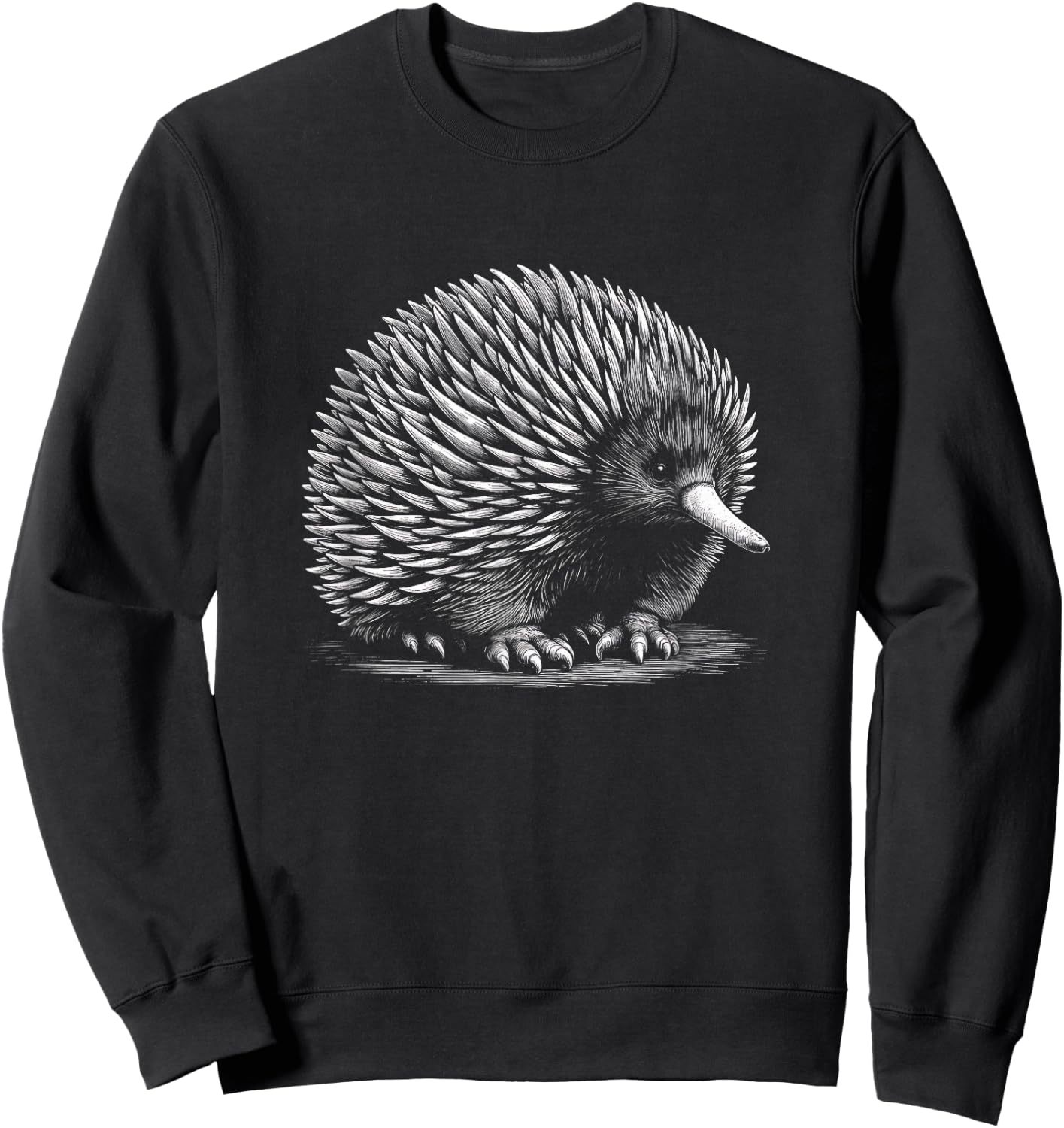 Echidna Graphic Art Design Sweatshirt - Sweatshirt | Black