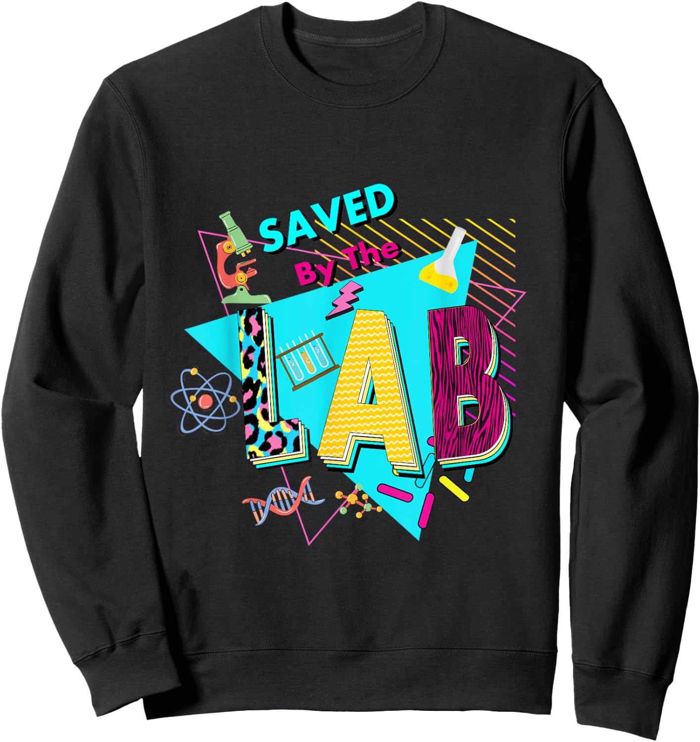 Saved By The Lab Retro Lab Week 2024 Laboratory Technician Sweatshirt - Sweatshirt | Black