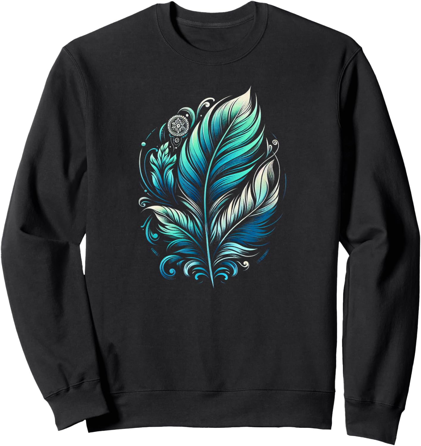 Spiritual Feather Sweatshirt - Sweatshirt | Black