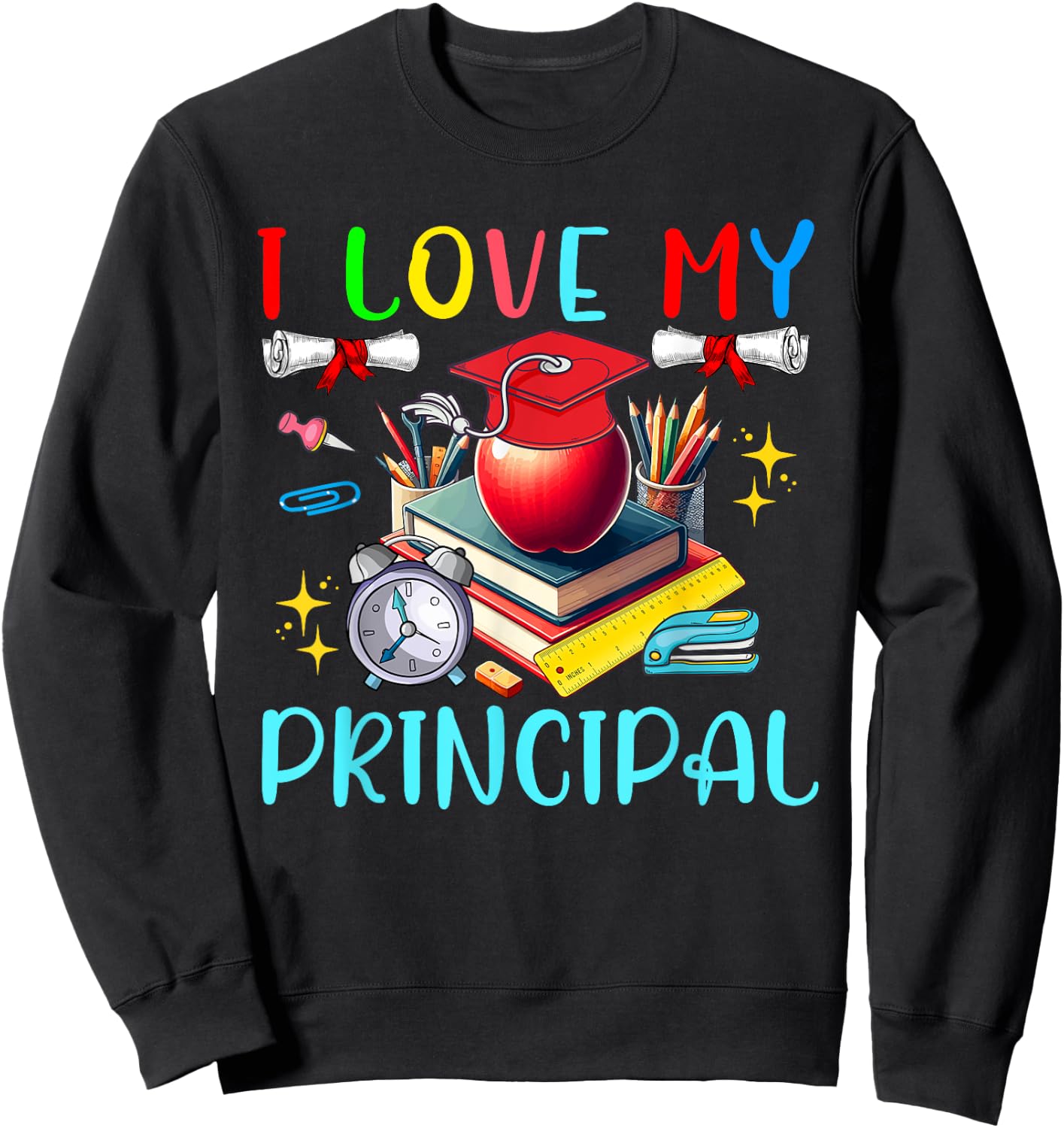 I Love My Principal Matching Kids Students Graduate Lover Sweatshirt - Sweatshirt | Black