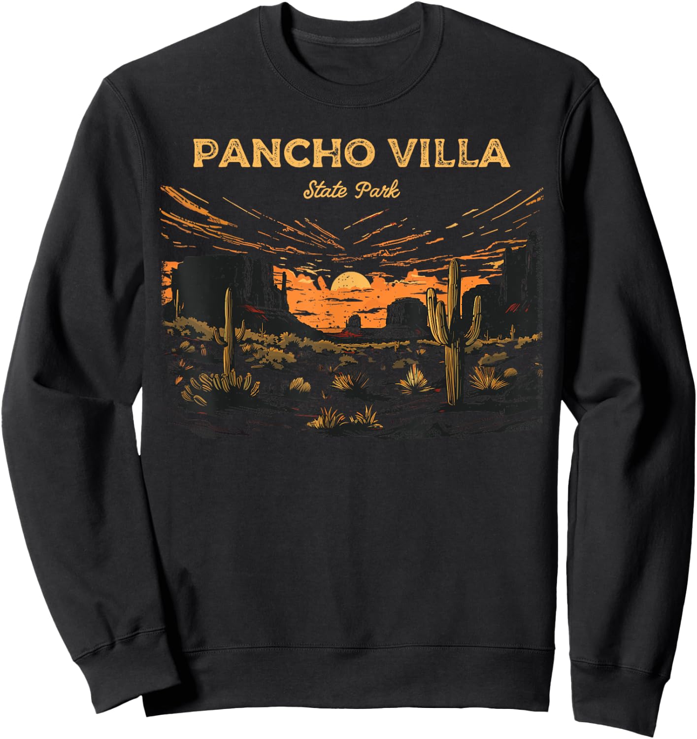 Pancho Villa State Park New Mexico Retro Vintage Sweatshirt - Sweatshirt | Black