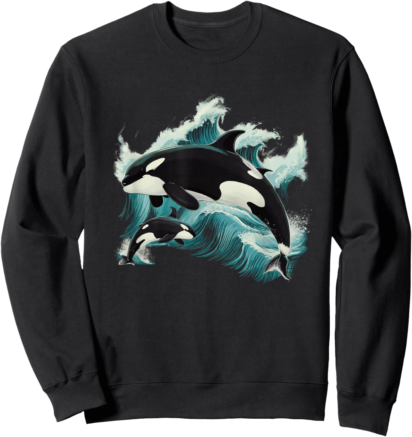 Kids Whale Orca Sweatshirt - Sweatshirt | Black