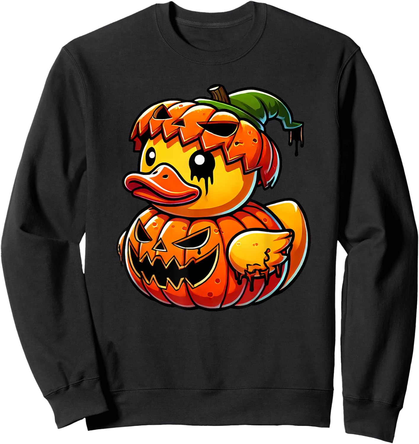 Funny Duck Pumpkin Halloween Costume Boys Girls Kids Sweatshirt - Sweatshirt | Black