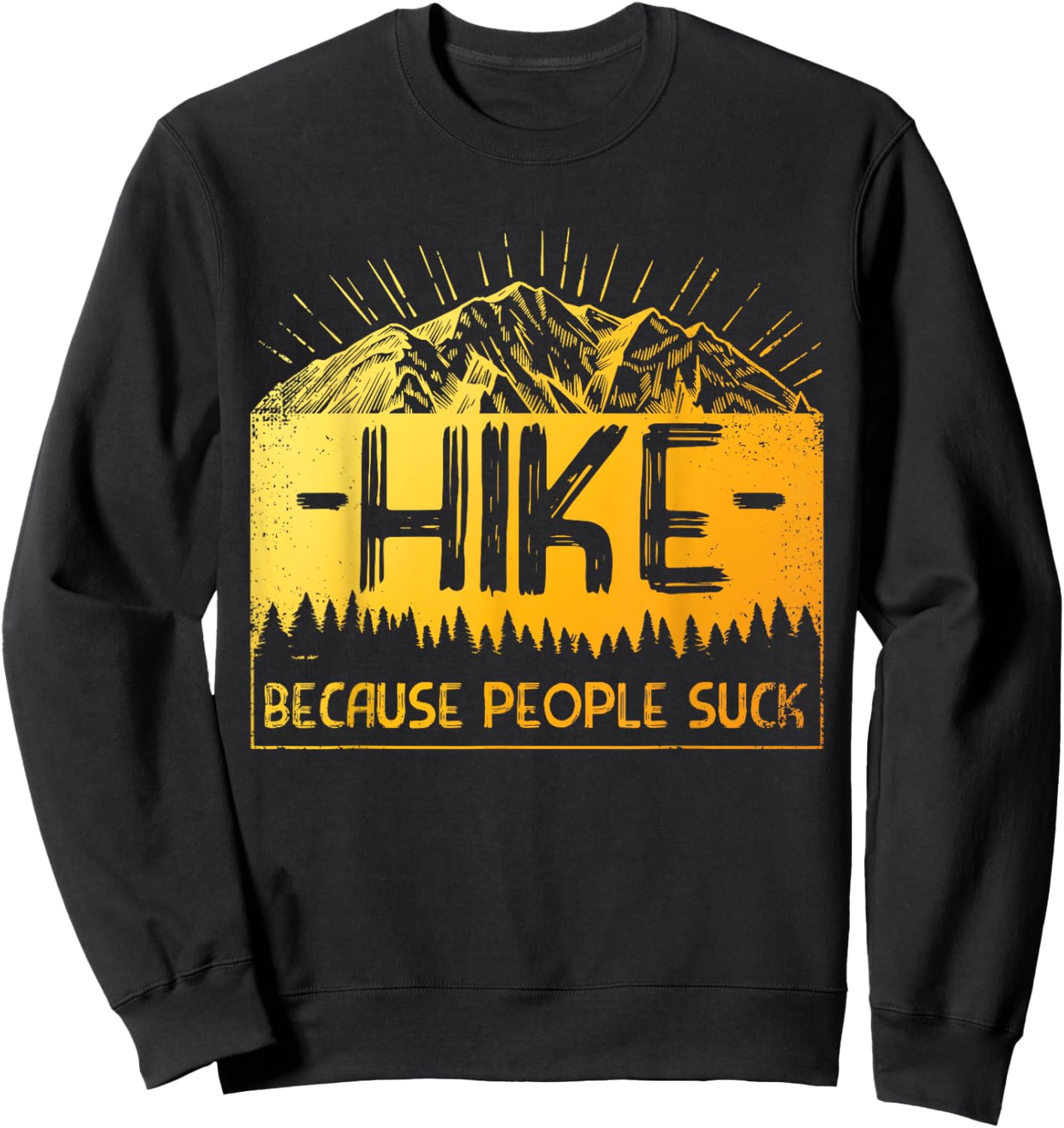 Funny Hiking Art Women Hiker Camping Nature Hiking Sweatshirt - Sweatshirt | Black