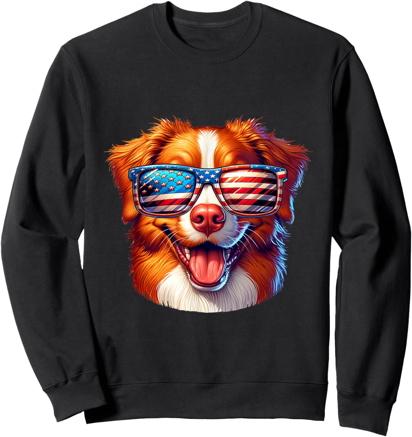 Nova Scotia Duck Tolling Retriever toller 4th Of July Dog Women Kids Sweatshirt - Sweatshirt | Black