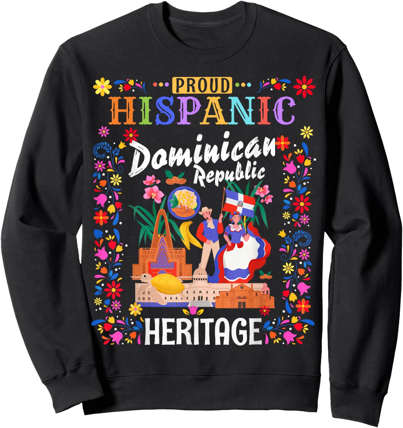 Dominican Flag Idea Kids Latin Heritage República Dominicana Sweatshirt - Sweatshirt | Black