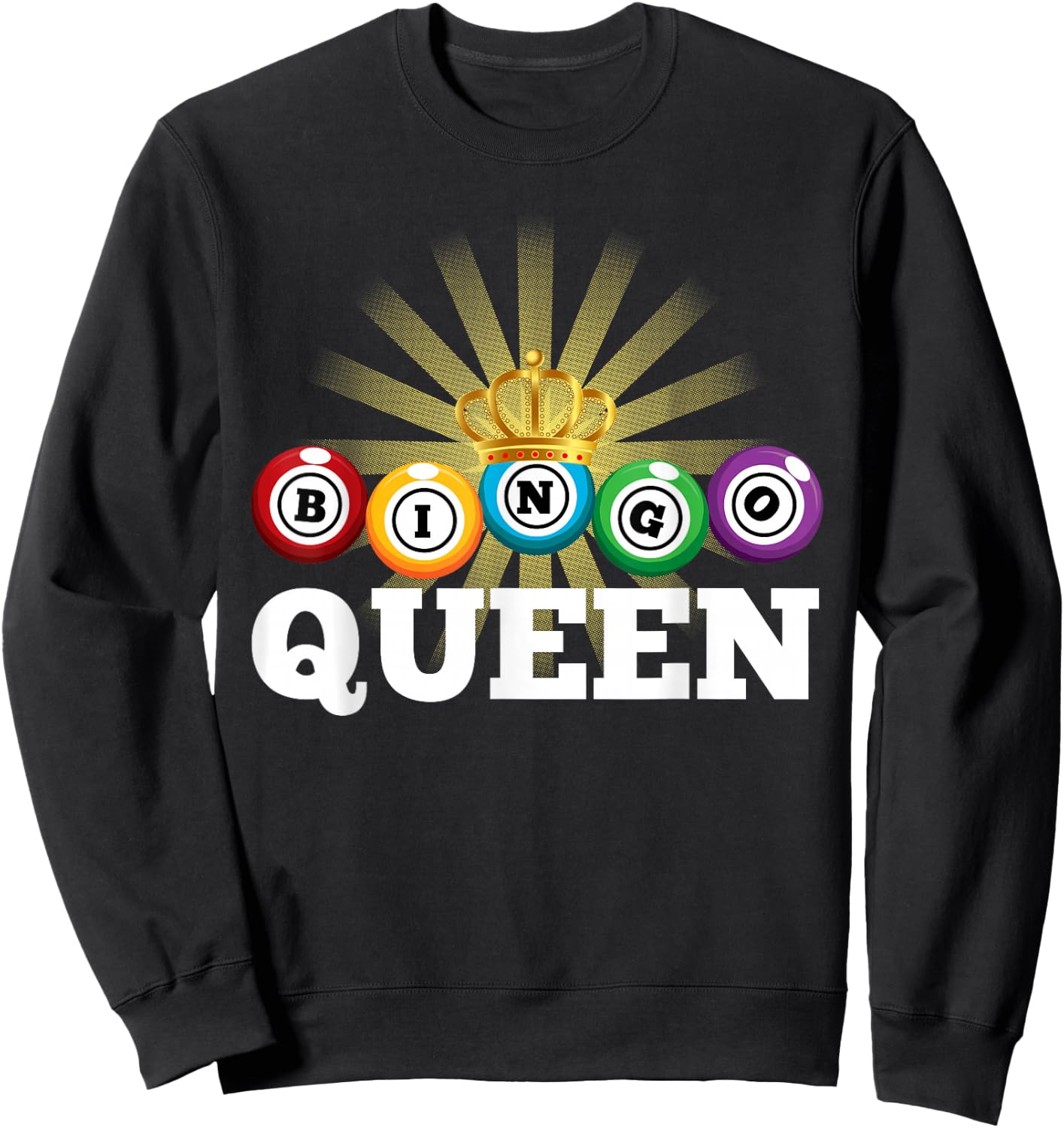 Bingo Queen Design Girls Bingo Lover Bingo Player Sweatshirt - Sweatshirt | Black