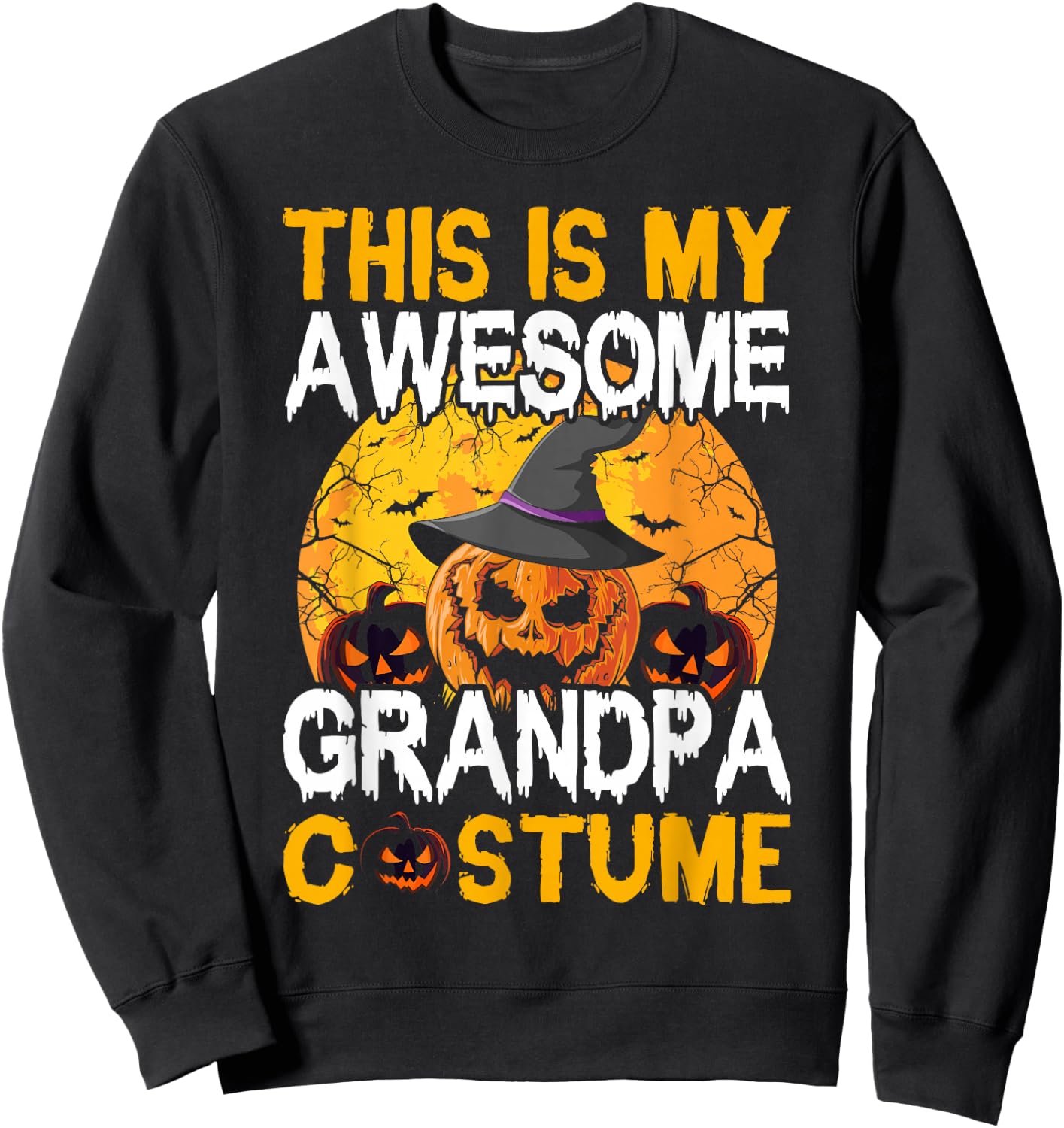This Is My Awesome Grandpa Costume Halloween Sweatshirt - Sweatshirt | Black
