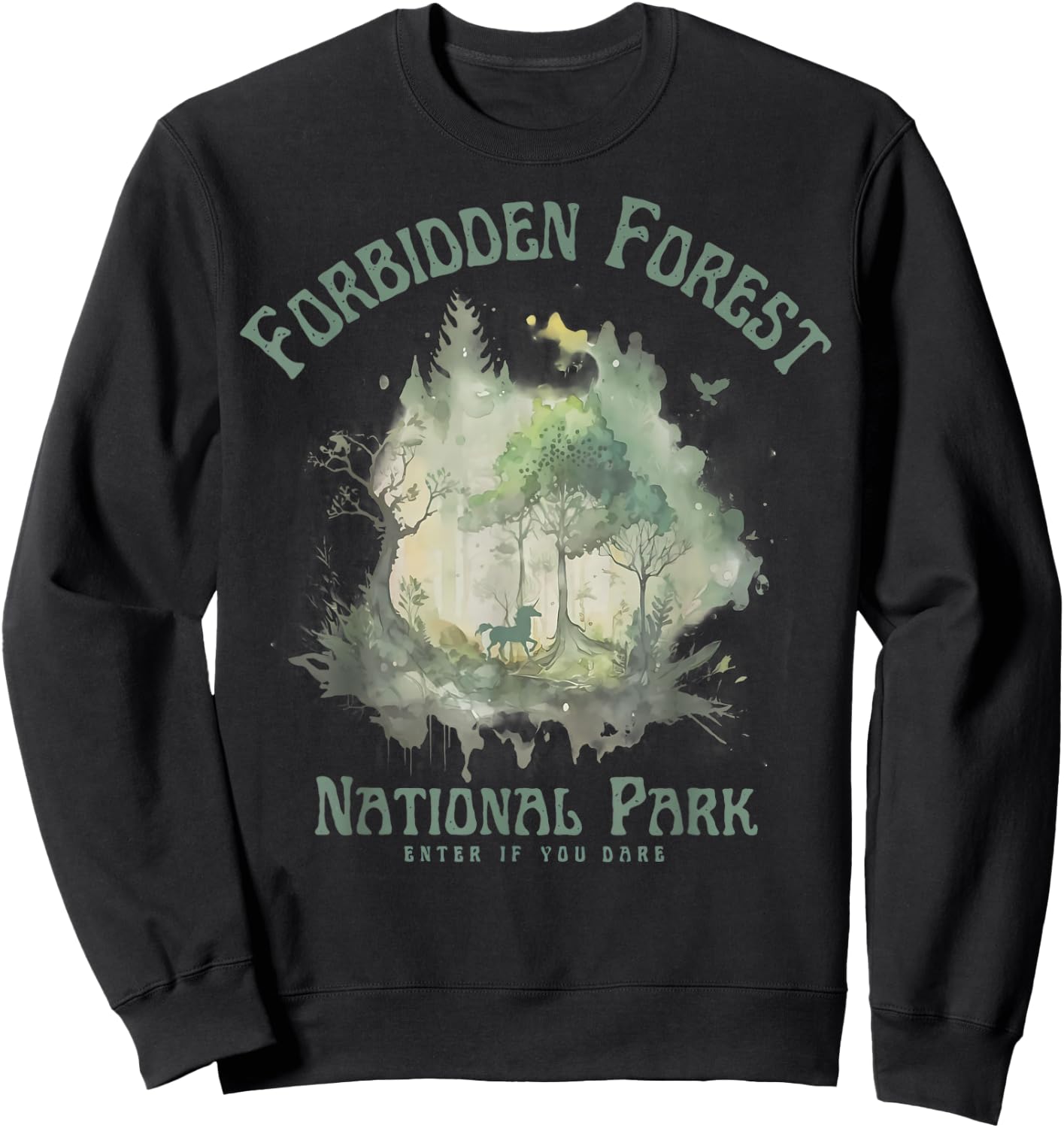 Visit The Forbidden Forest National Park Hiking Camping Sweatshirt - Sweatshirt | Black