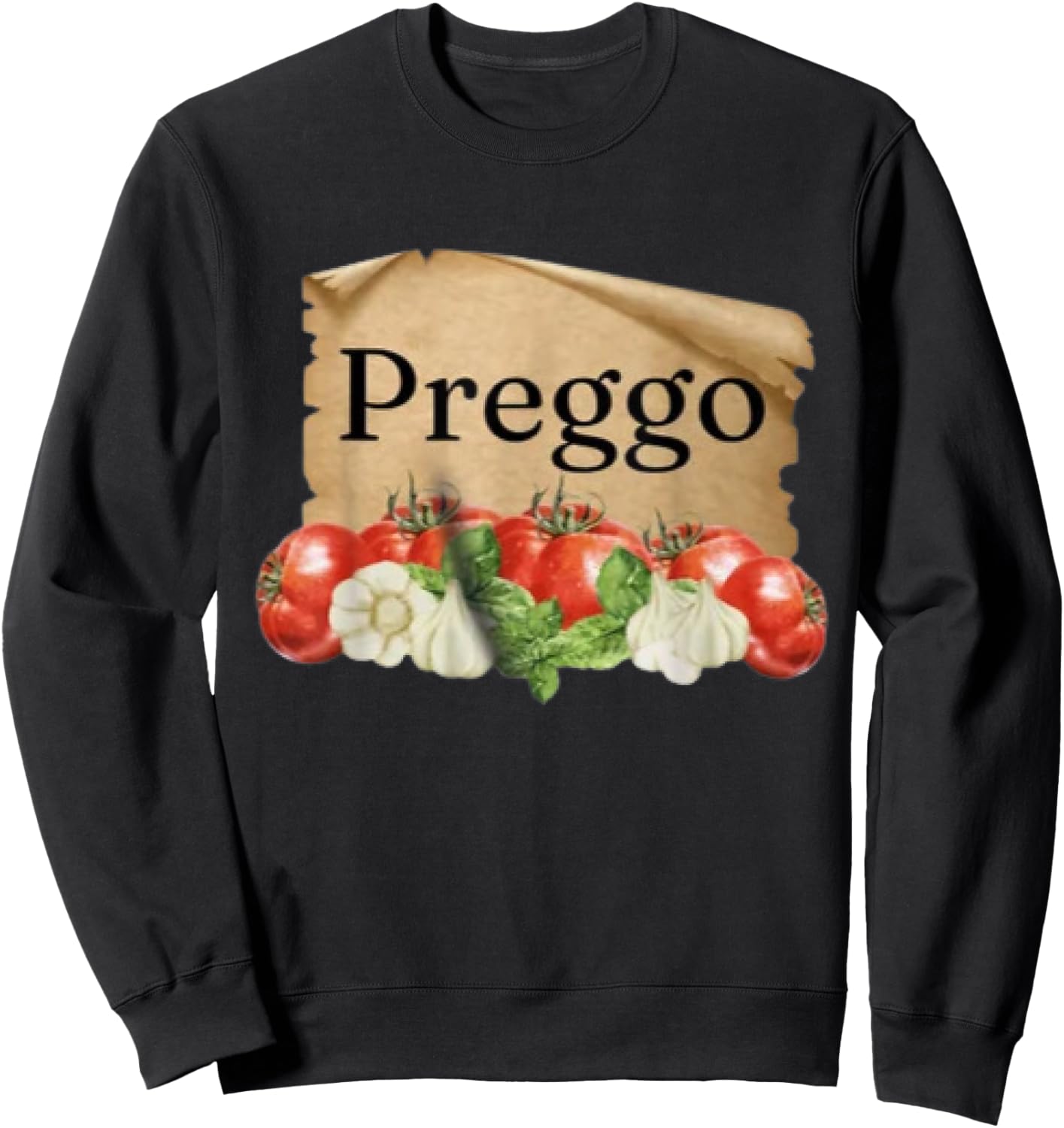 Preggo Sauce Cute Preggers Costume Pregnancy Announcement Sweatshirt - Sweatshirt | Black