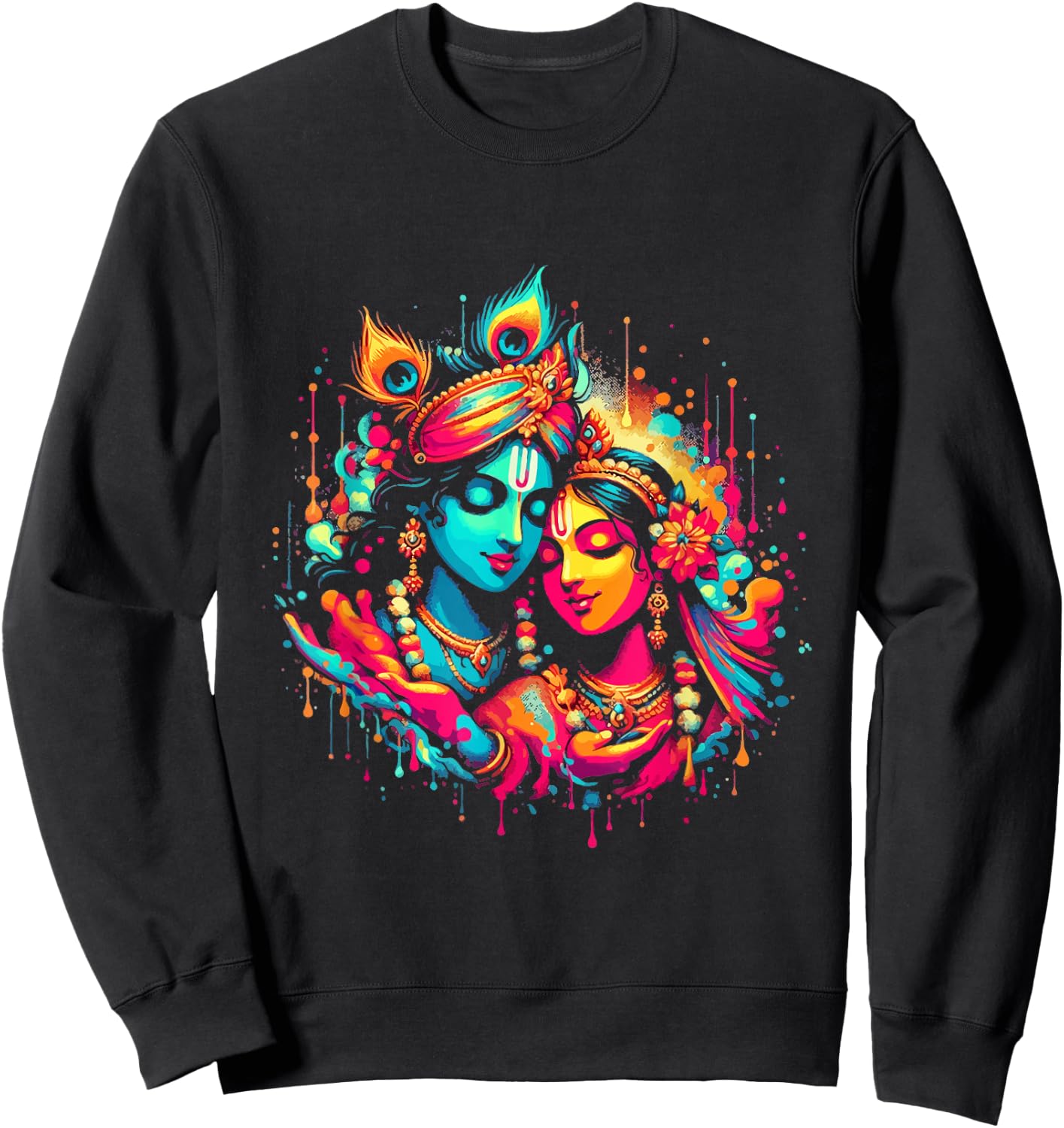 Lord Shri Krishna Radha Rani Radhika Krishna Lover Devotee Sweatshirt - Sweatshirt | Black