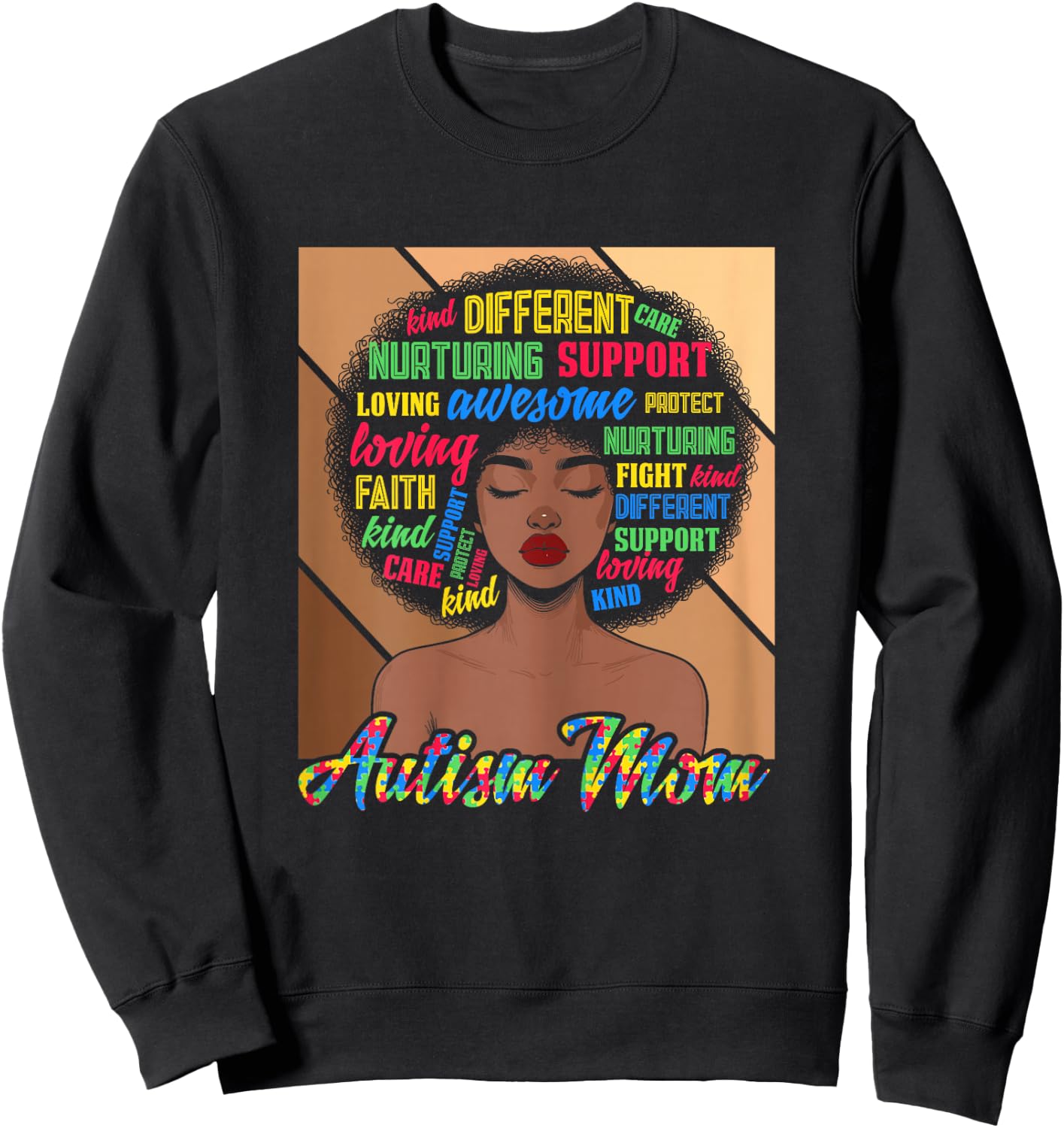 Autism Mom black women autism awareness for mom Melanin Sweatshirt - Sweatshirt | Black