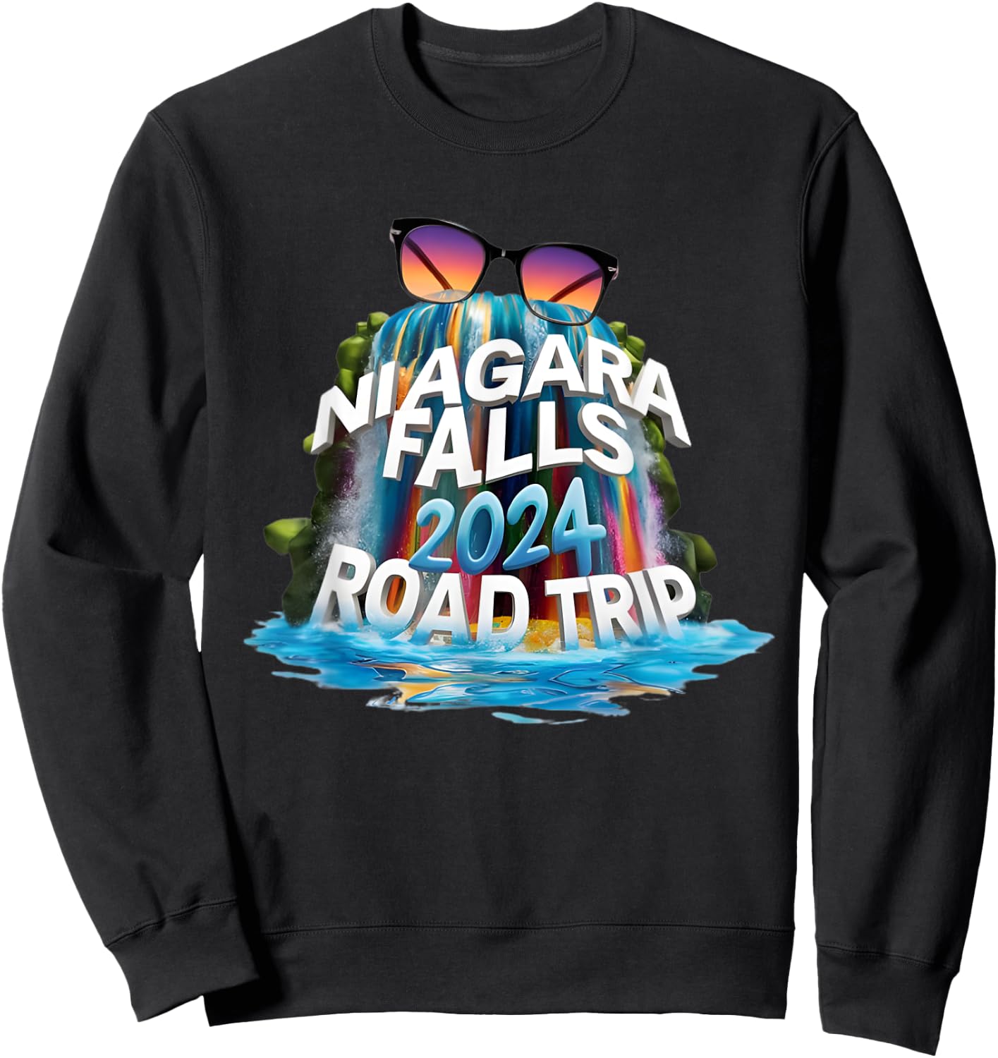 Road Trips Squad Niagara Falls Souvenirs Family 2024 Design Sweatshirt - Sweatshirt | Black