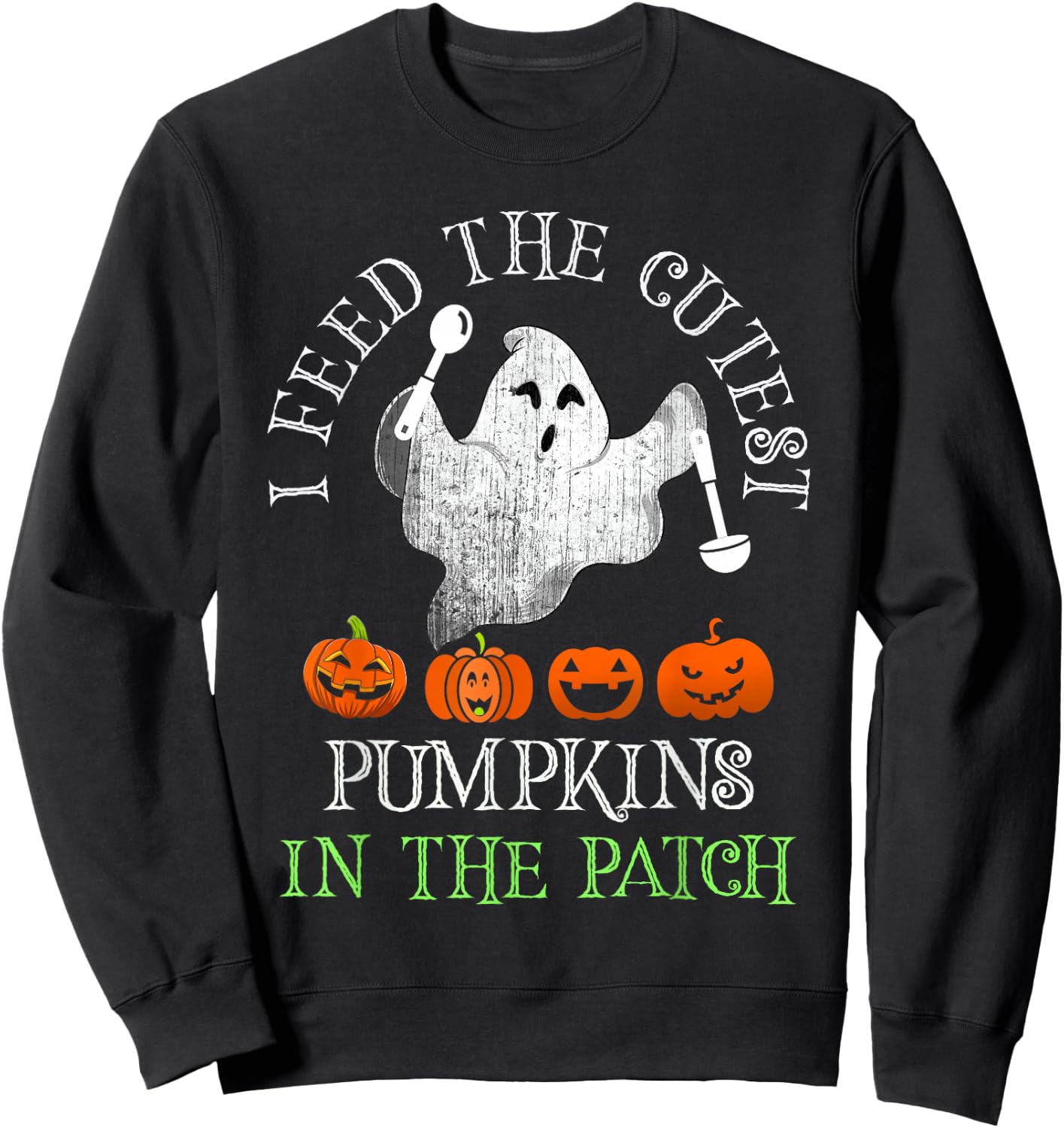 Halloween LUNCH LADY Squad School Food Service Boo Crew Sweatshirt - Sweatshirt | Black