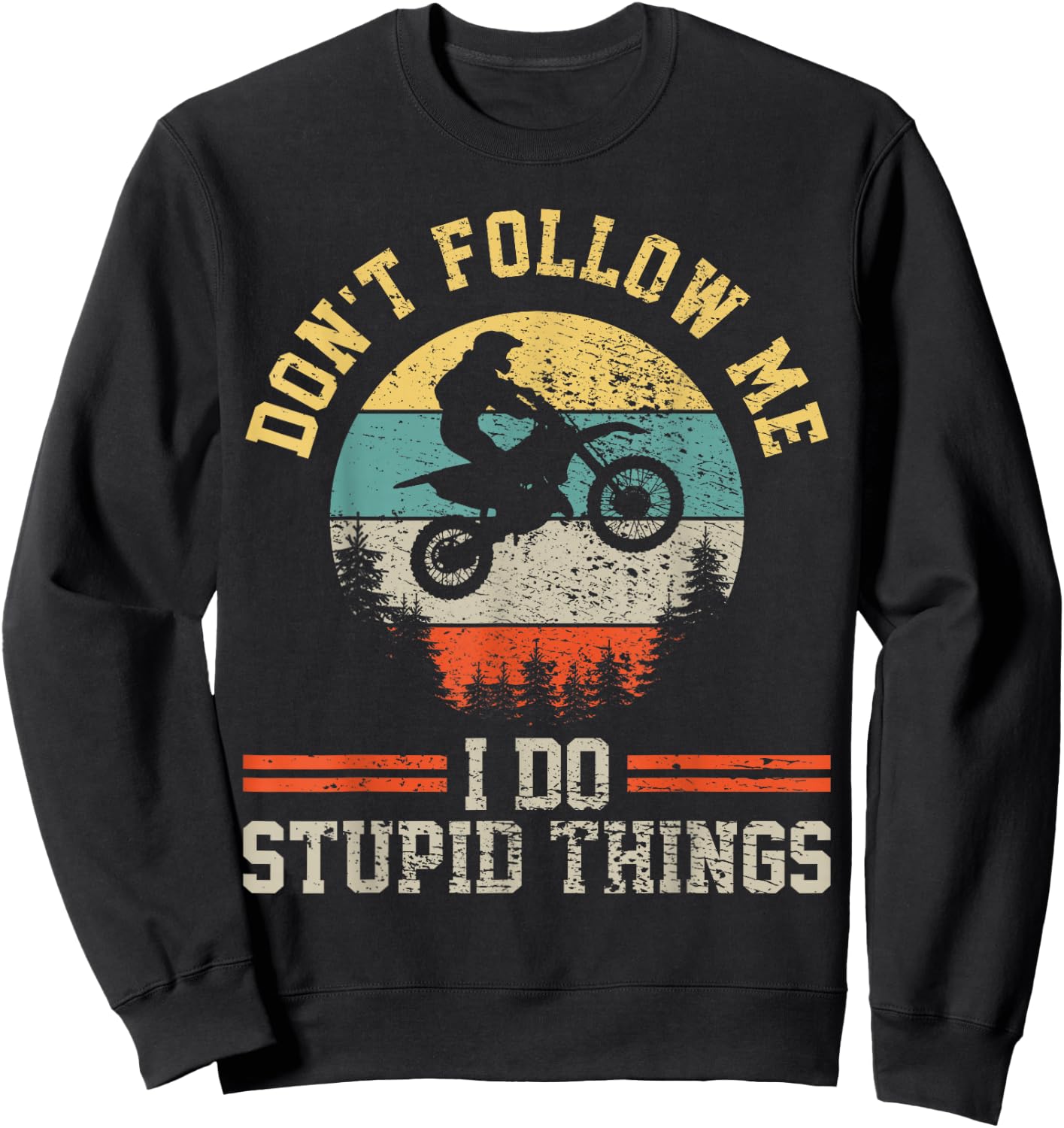 Motocross Dirt Bike Retro Vintage Sweatshirt - Sweatshirt | Black