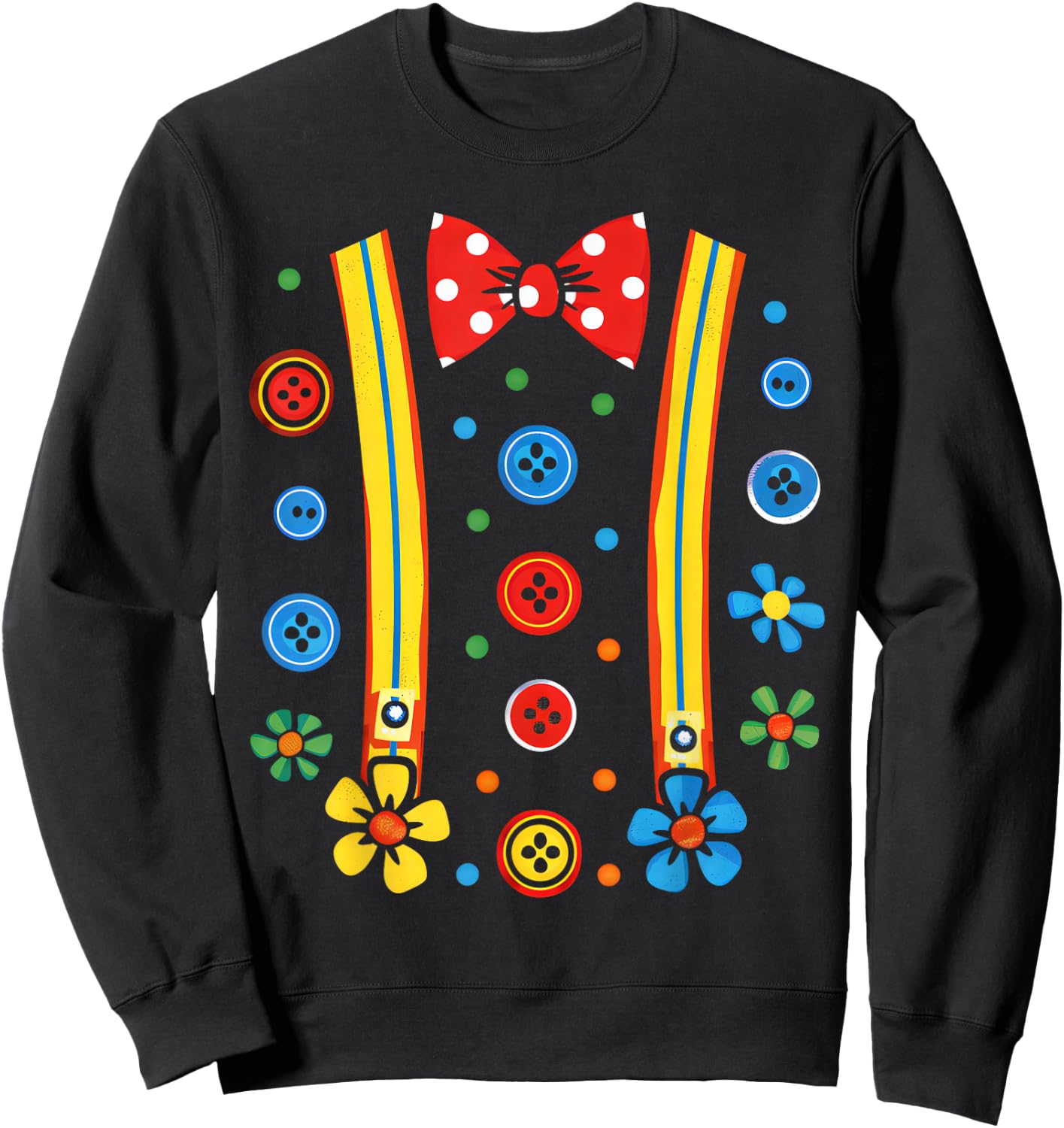 Clown Costume Circus Birthday Party Halloween Men Women Kids Sweatshirt - Sweatshirt | Black