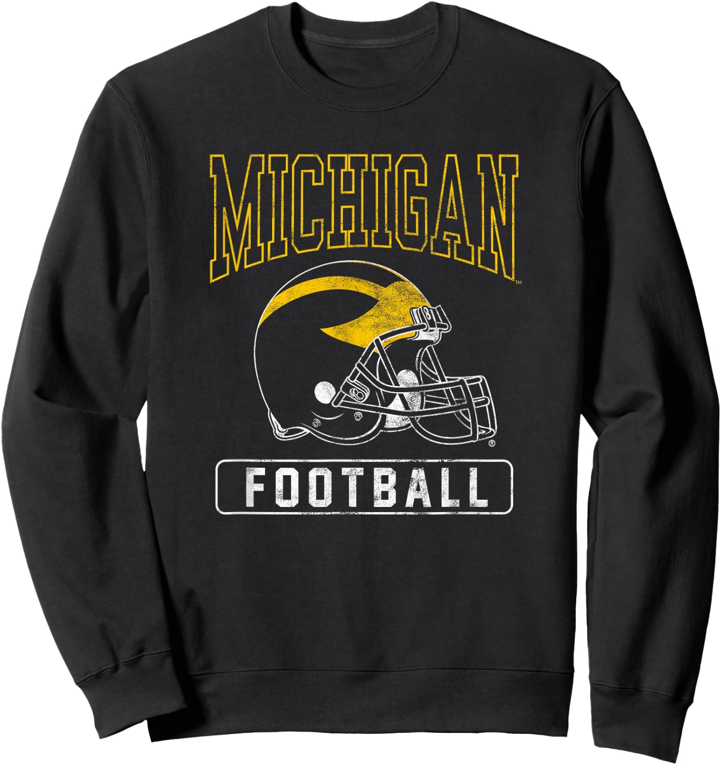 University of Michigan Wolverines U of M Football Helmet Sweatshirt - Sweatshirt | Black