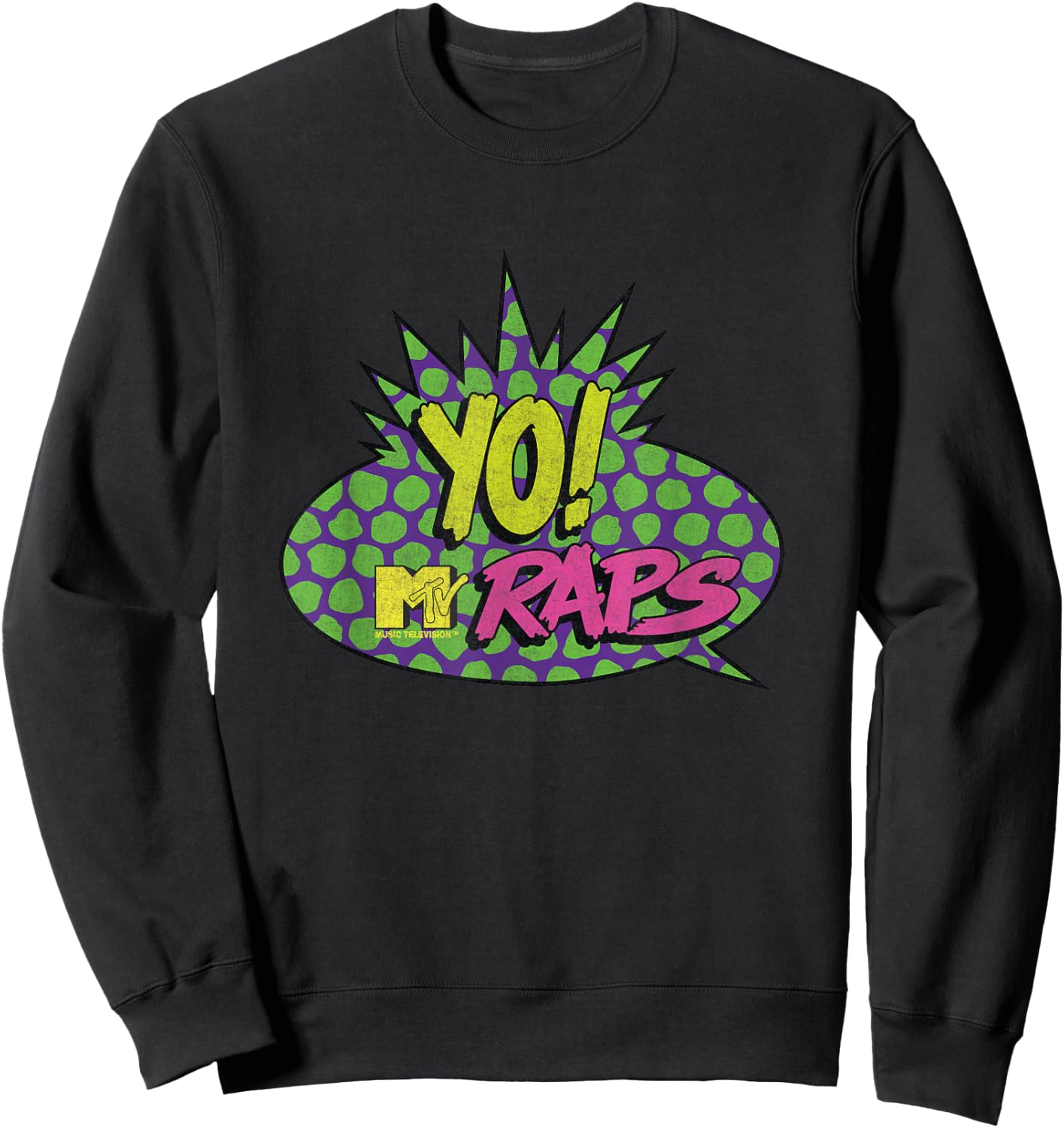Yo MTV Raps Classic Logo Design Sweatshirt - Sweatshirt | Black