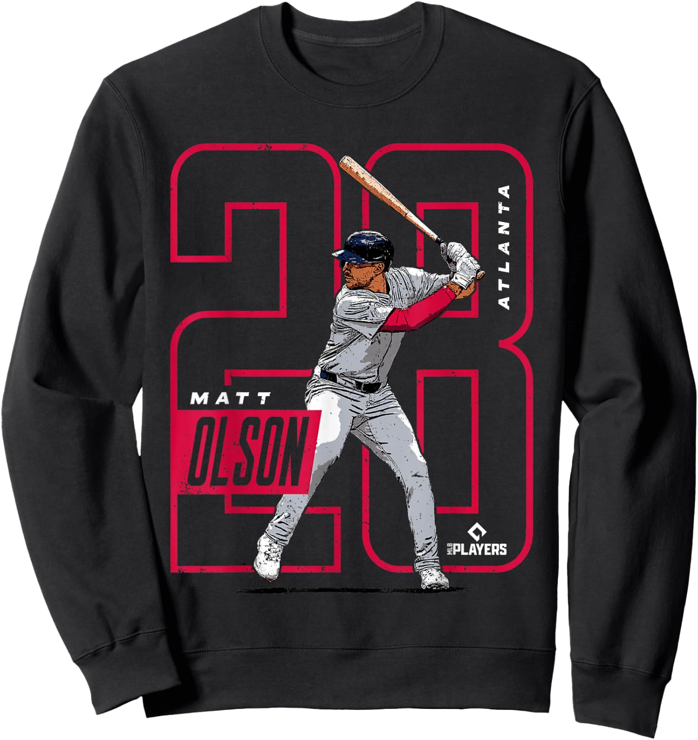 Matt Olson | Atlanta Baseball MLB Players | MLBOLS4025-S Sweatshirt - Sweatshirt | Black