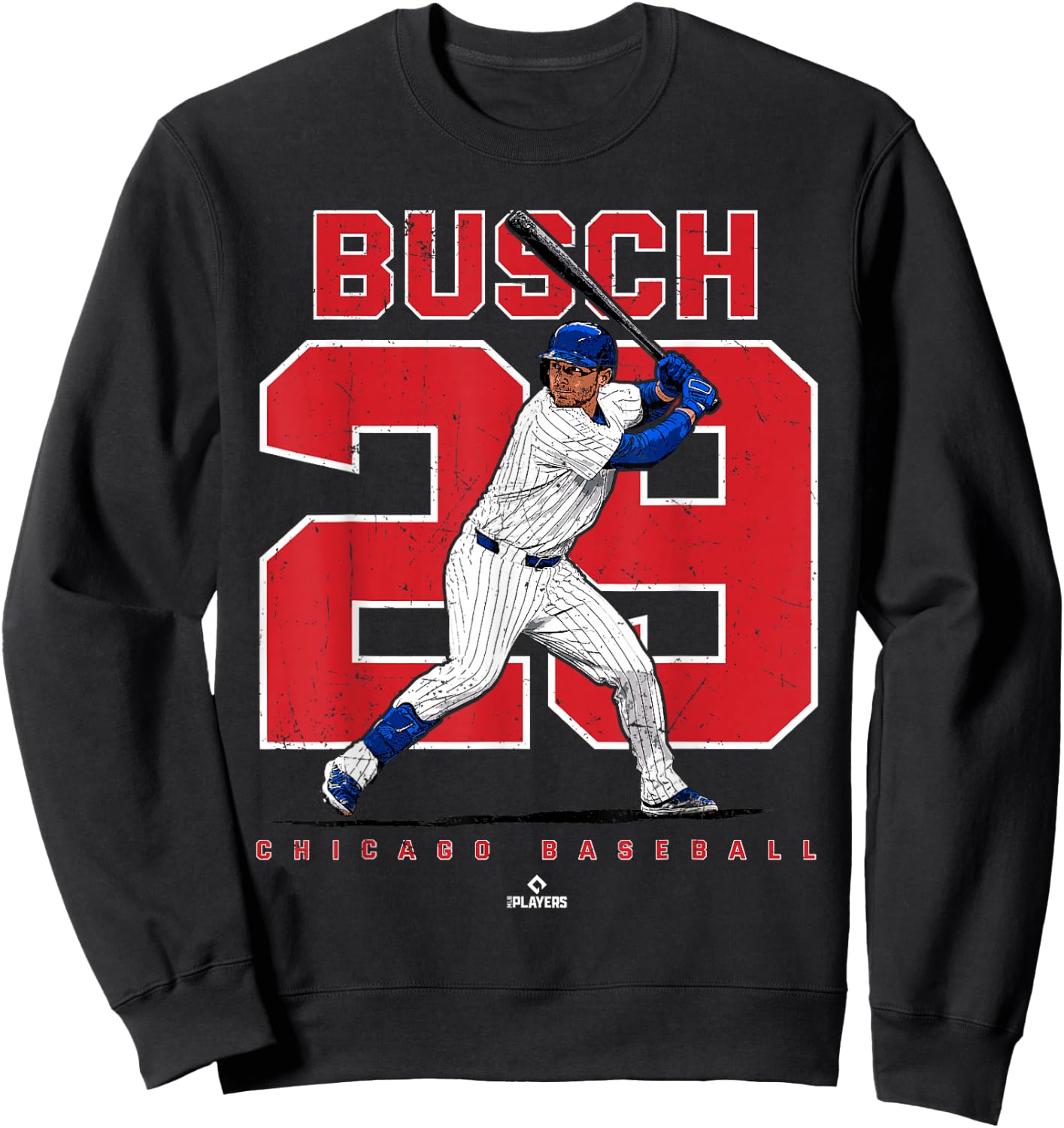 Number & Portrait Michael Busch Chicago MLBPA Sweatshirt - Sweatshirt | Black